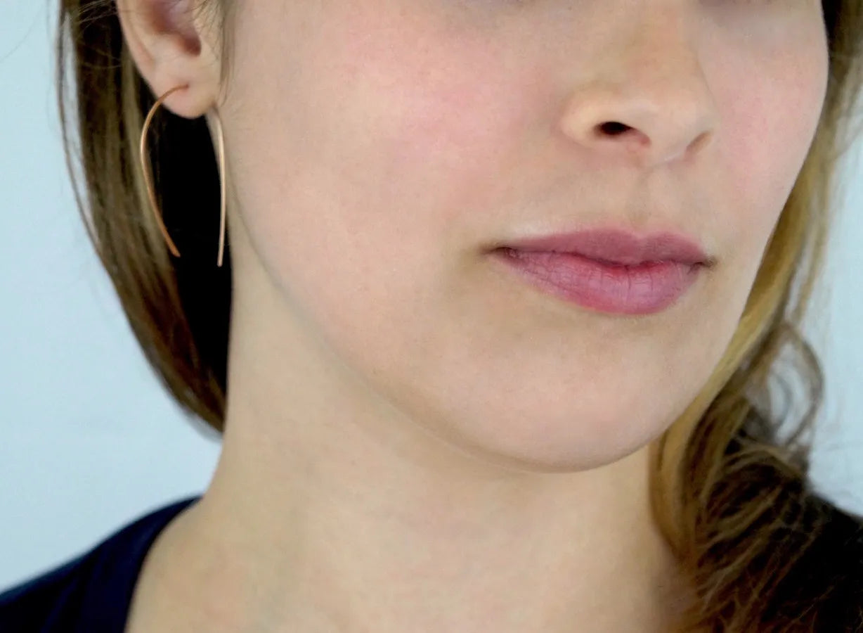 Mini U-Shaped Open Hoop Earrings, Gold Fill, Rose Gold Fill, or Sterling Silver