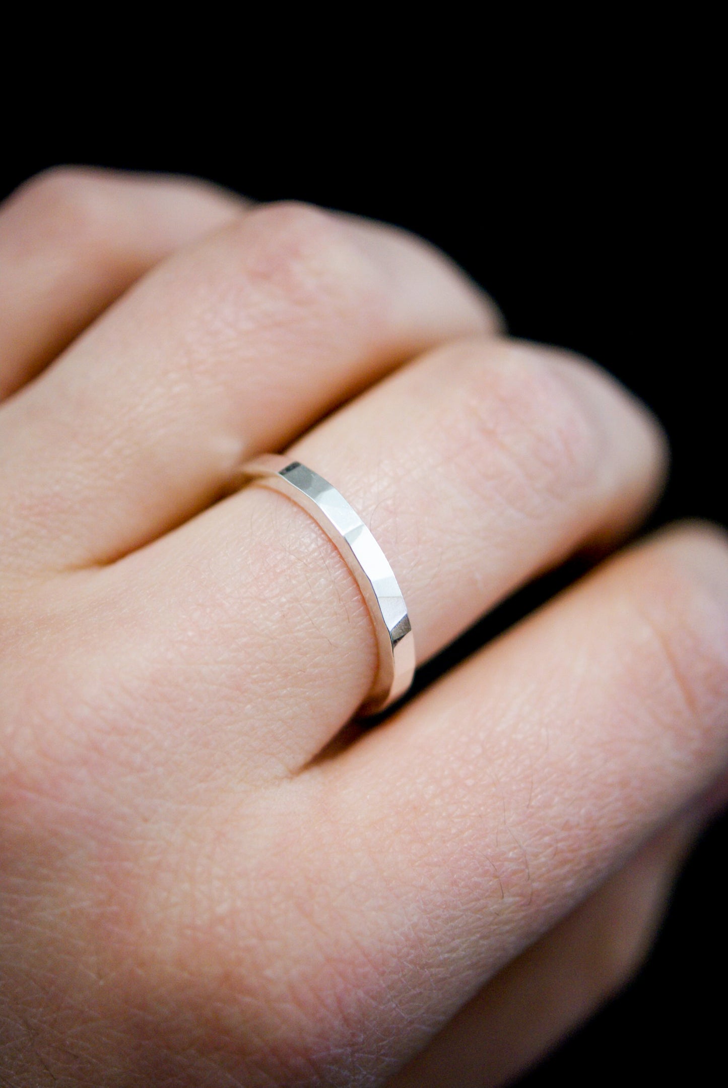 Thick Square Ring, Sterling Silver