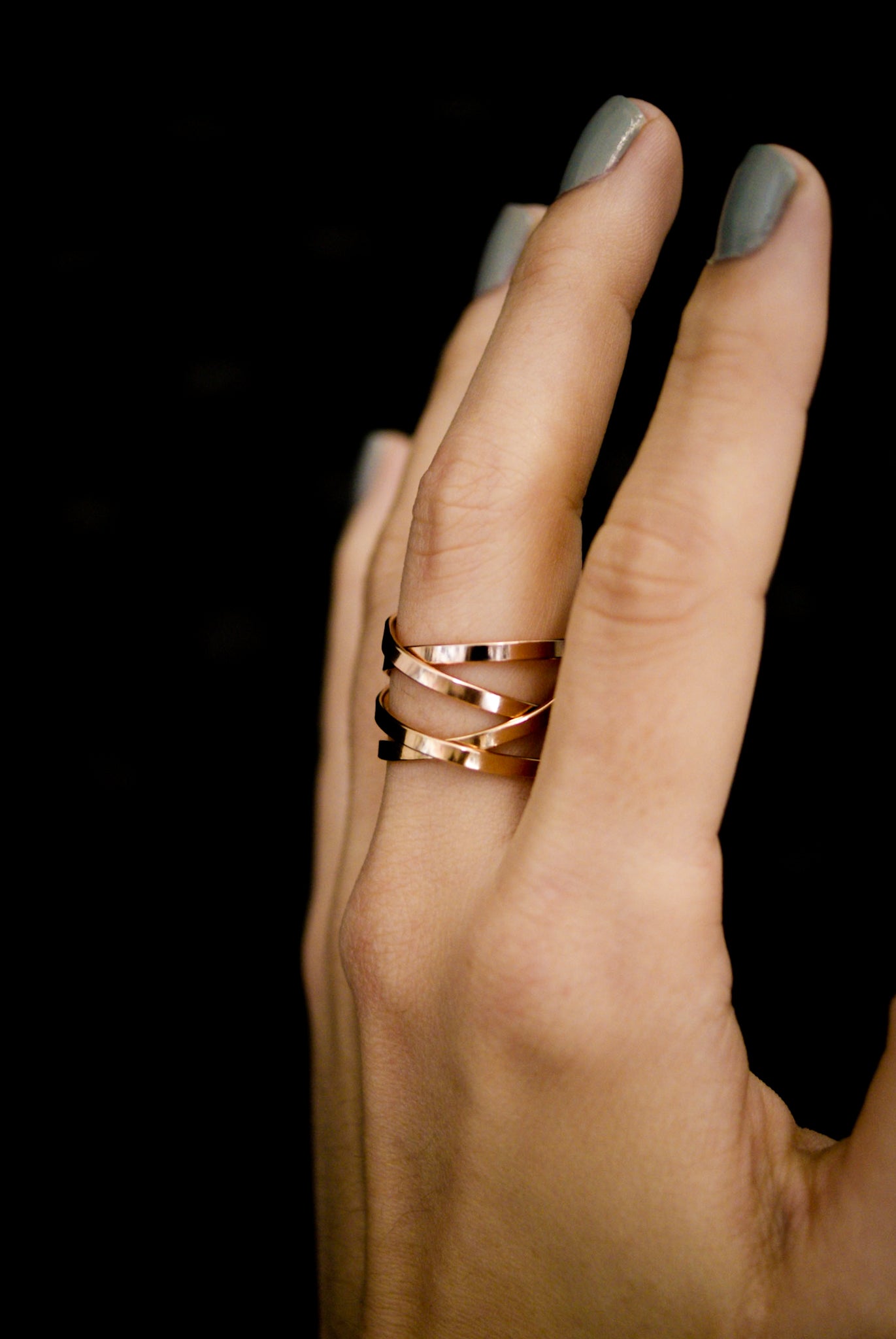 Ribbon Wraparound Ring, 14K Rose Gold Fill