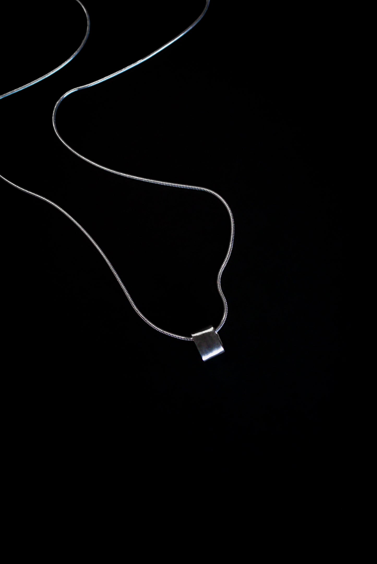 Square Box Necklace, Sterling Silver