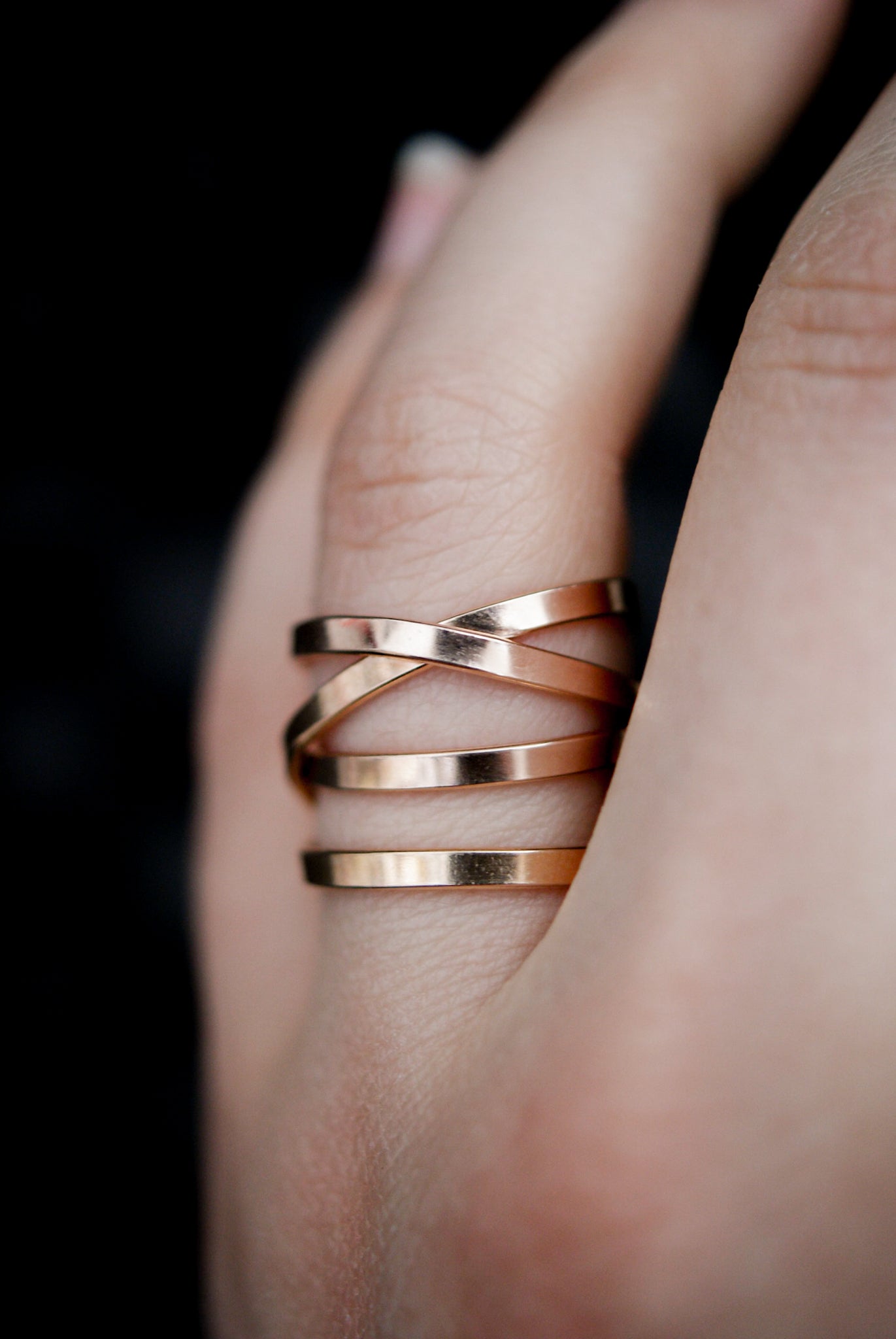 Ribbon Wraparound Ring, 14K Rose Gold Fill