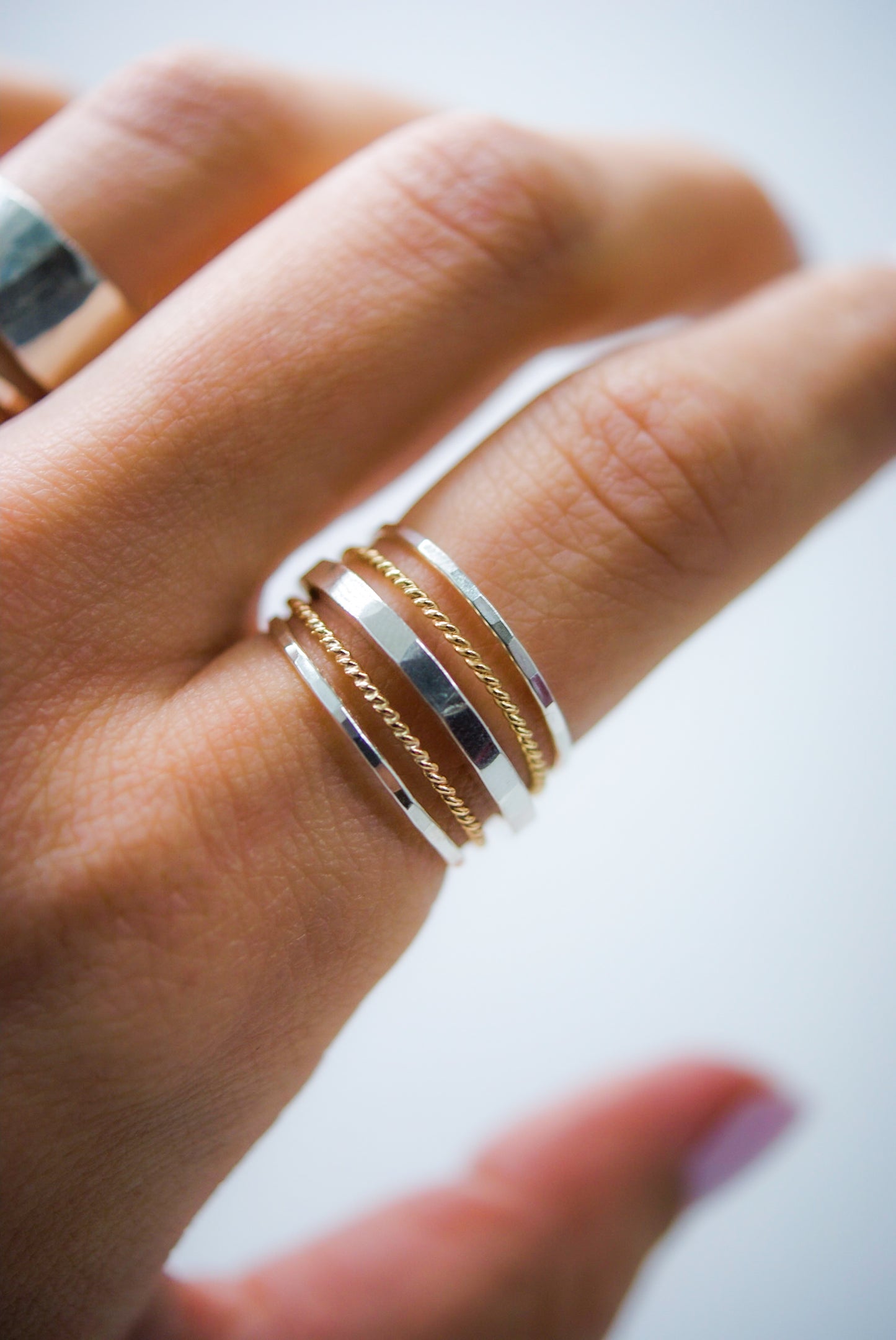 Thick Square Ring, Sterling Silver