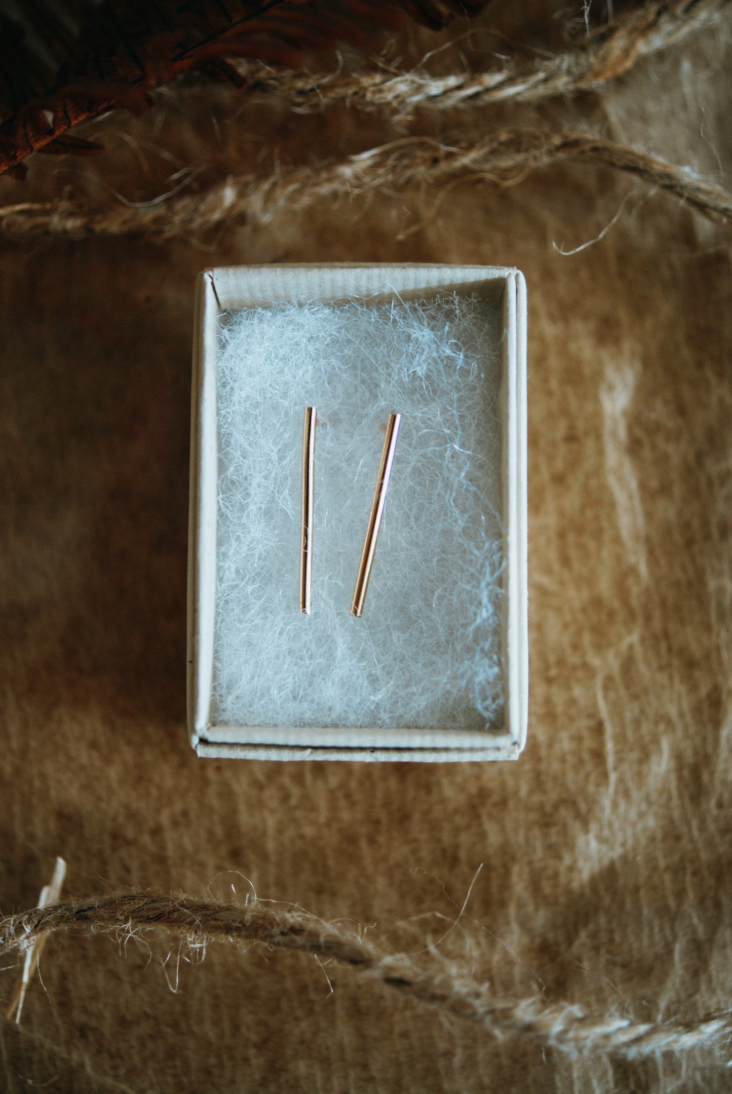 Bar Stud Earrings, Gold Fill, Rose Gold Fill or Sterling Silver