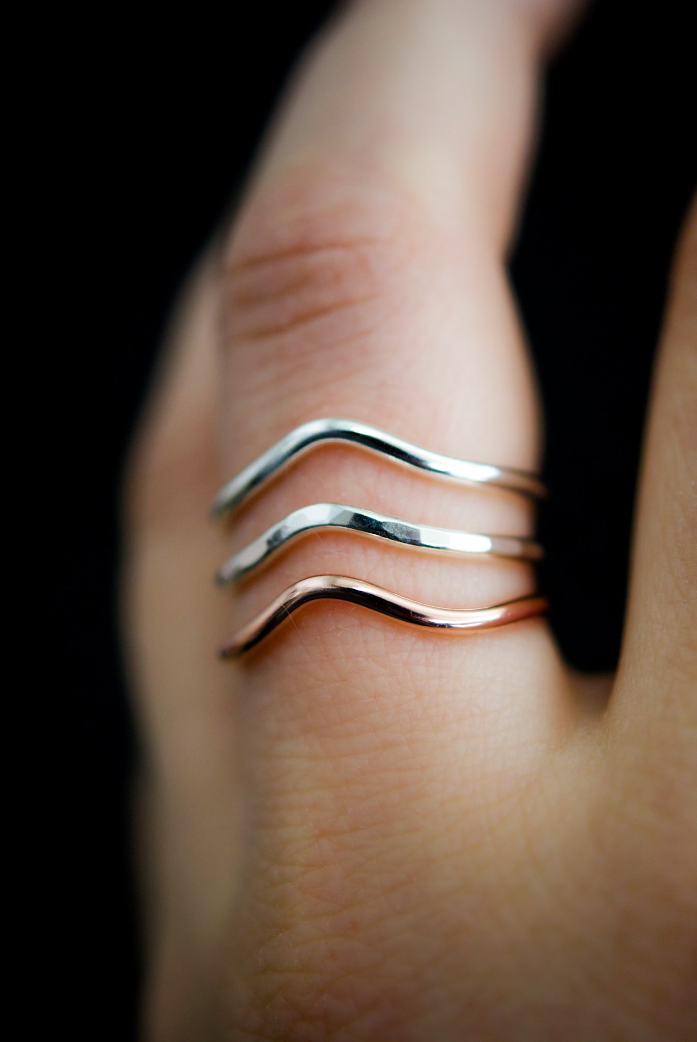 Teardrop Ring, Solid 14K Rose Gold