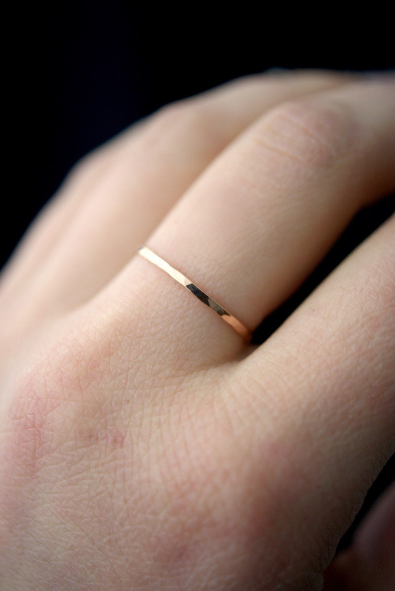 Medium Thick Ring, Solid 14K Rose Gold