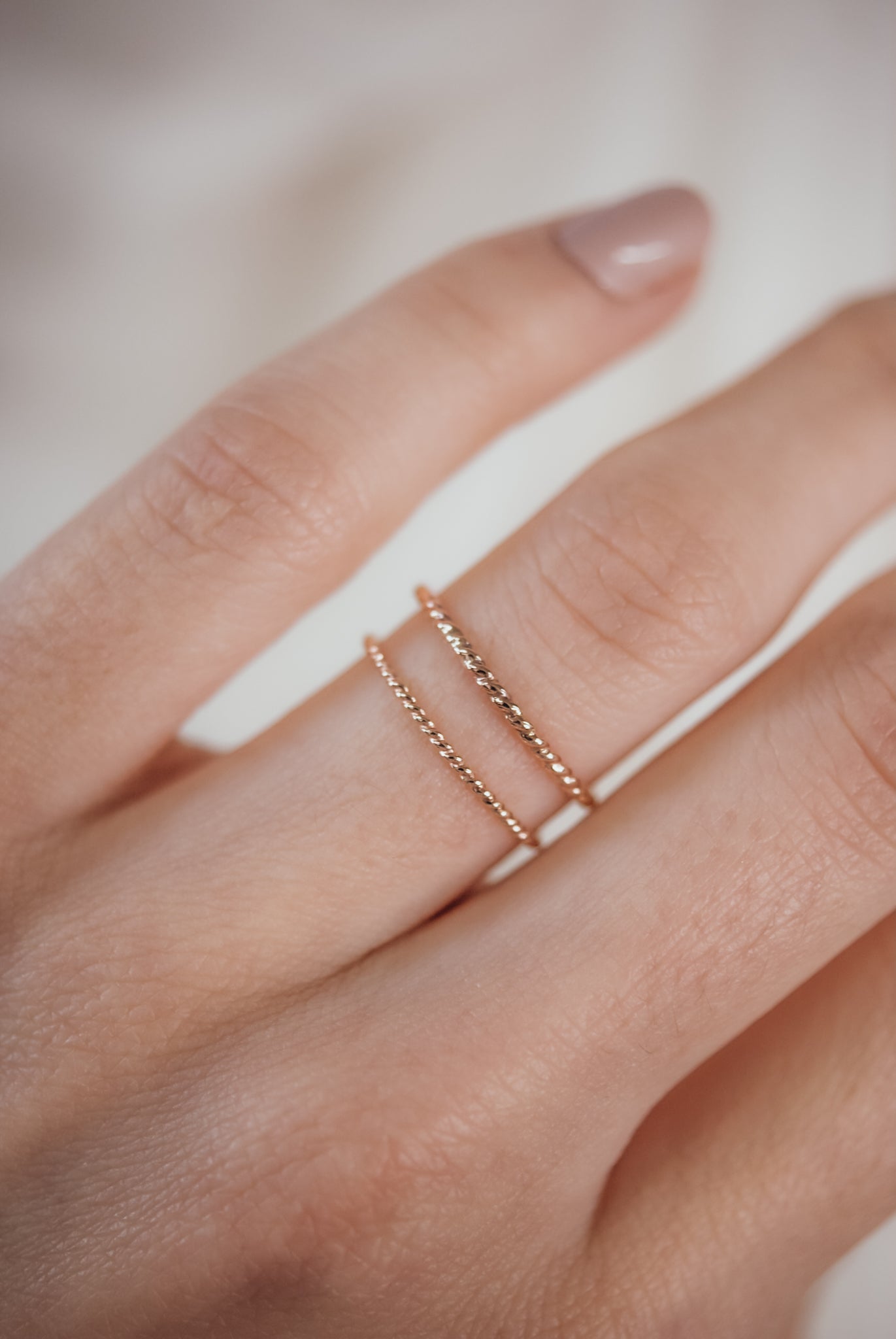 Twist Ring, Solid 14K Rose Gold