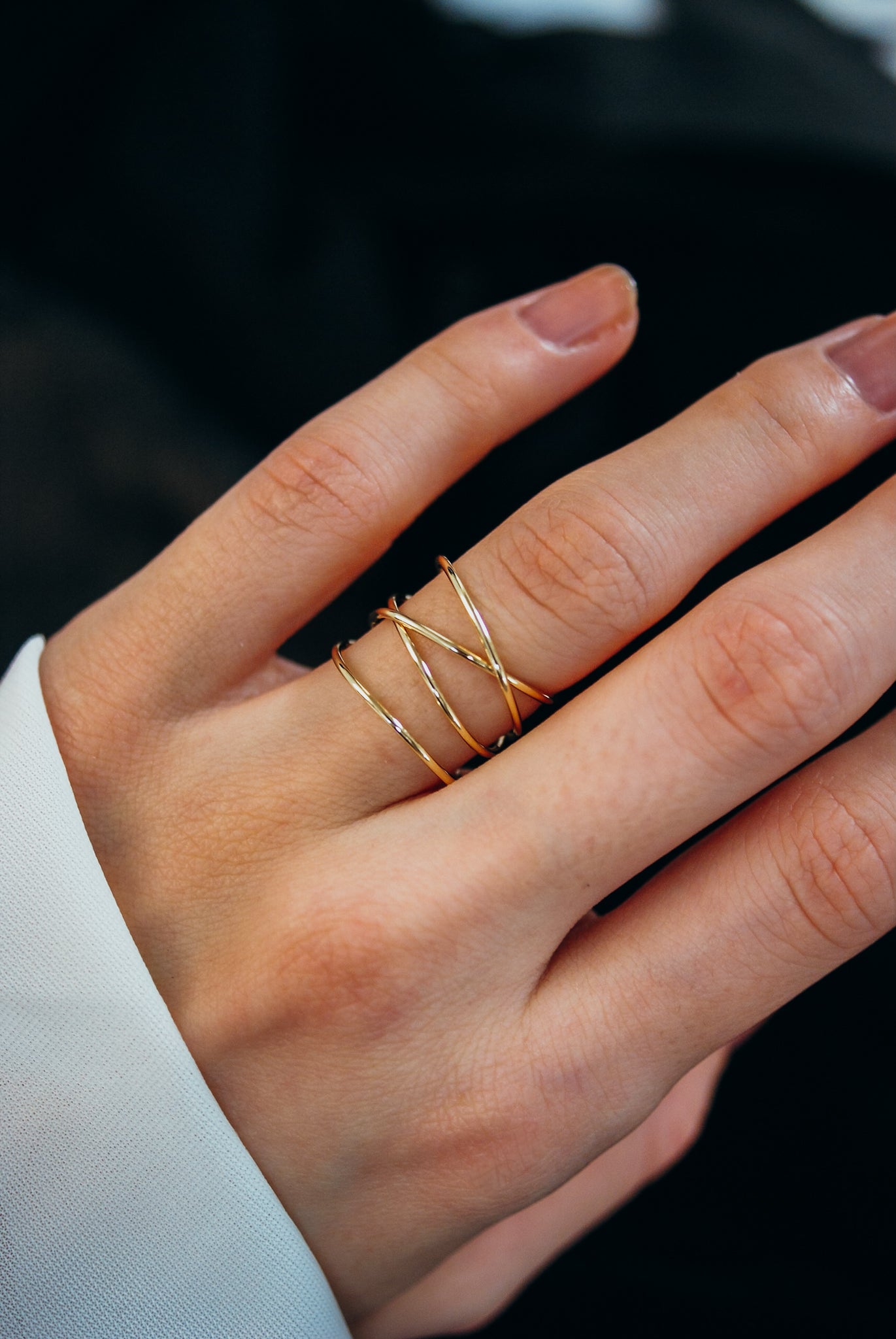 Large Wraparound Ring, Solid 14K Gold