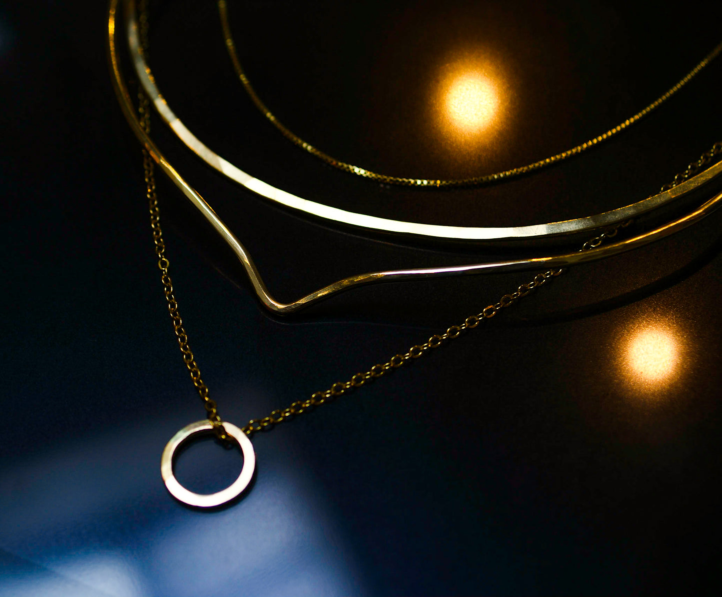 Teardrop Collar Necklace, Gold Fill, Rose Gold Fill, or Sterling Silver