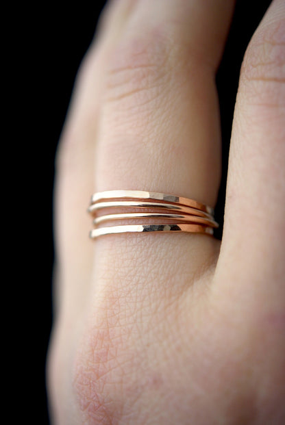 Medium Thick Ring, Solid 14K Rose Gold