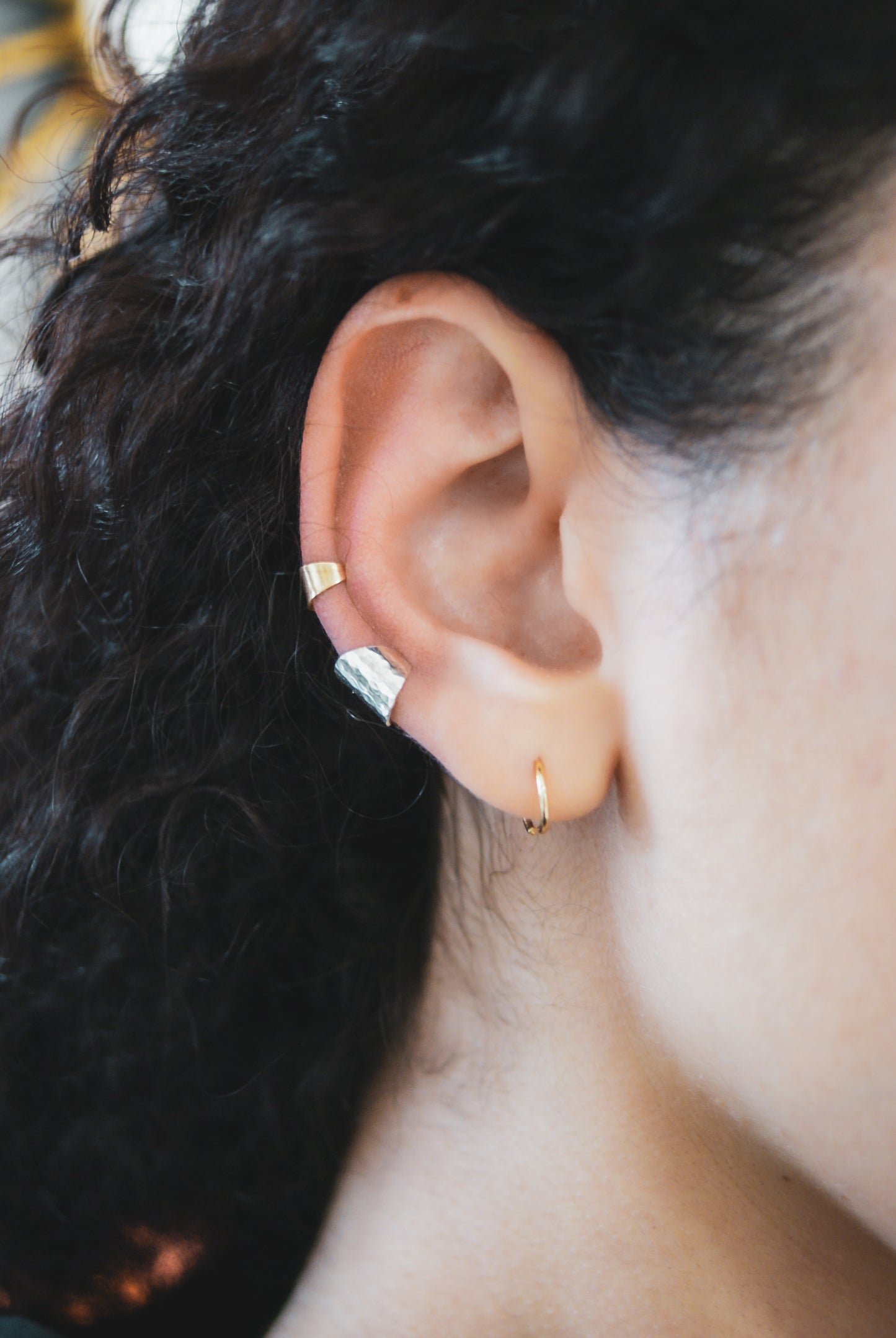 Shield Ear Cuff, Gold Fill, Rose Gold Fill, or Sterling Silver