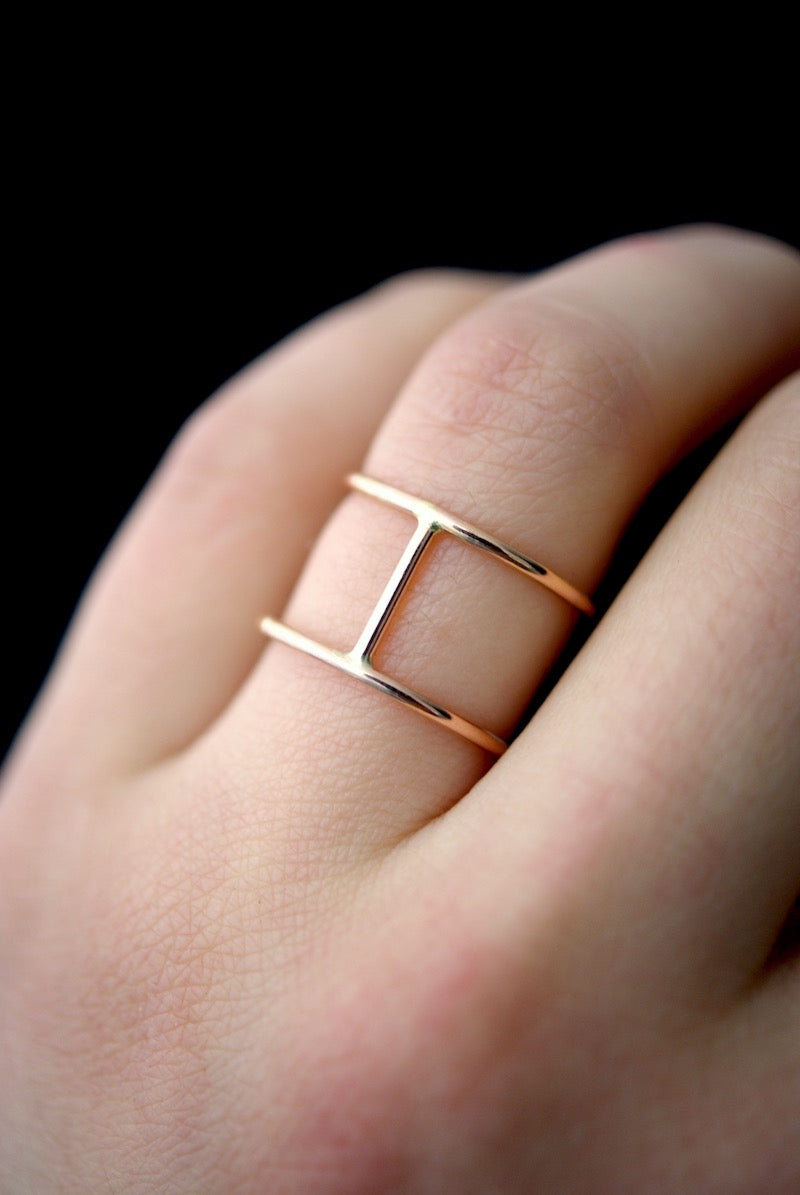 Large Cage Ring, 14K Rose Gold Fill