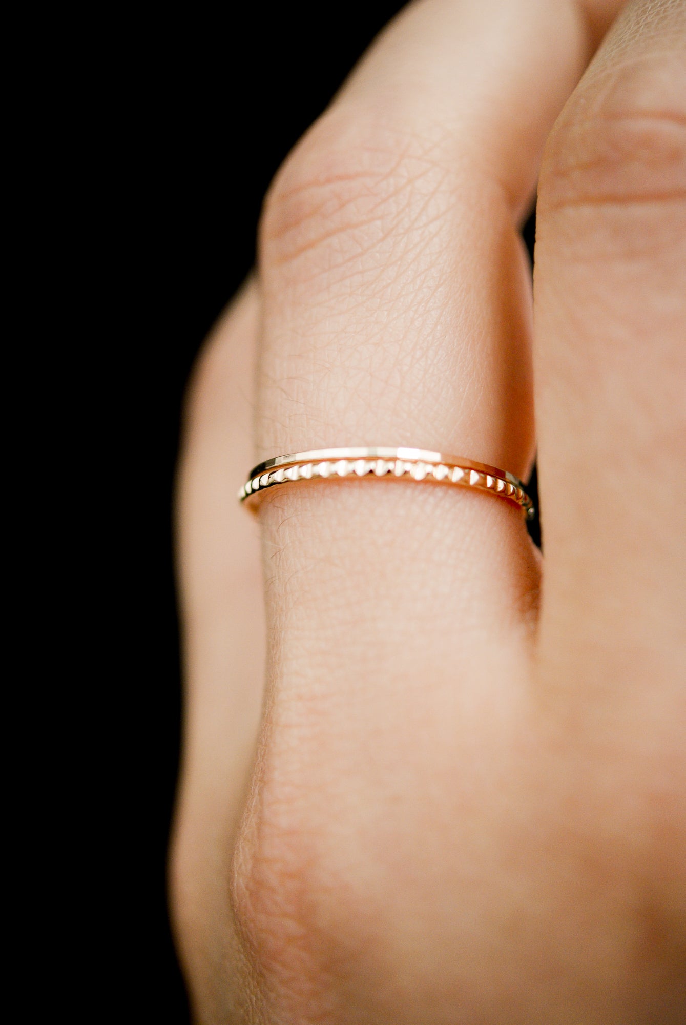 Thin Lined Set Of 2 Stacking Rings, Gold Fill, Rose Gold Fill or Sterl –  Hannah Naomi Jewelry