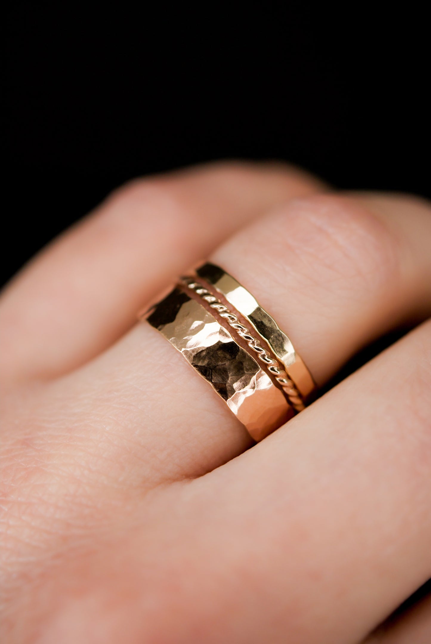 Essential Set of 3 Stacking Rings, Gold Fill, Rose Gold Fill or Sterling Silver