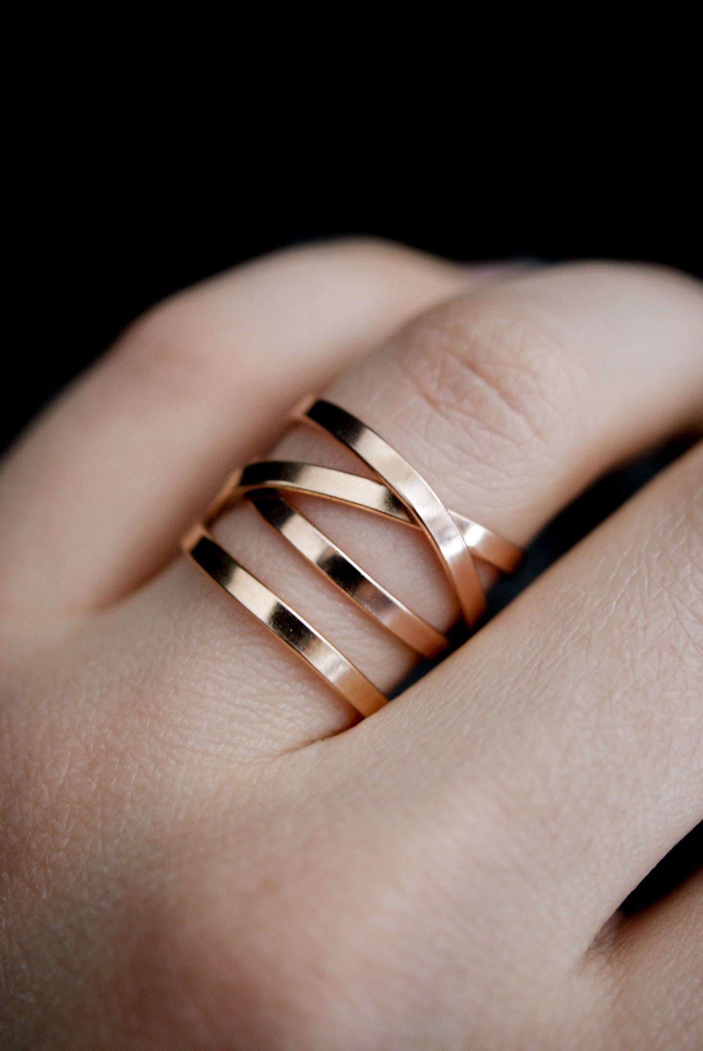 Ribbon Wraparound Ring, 14K Rose Gold Fill