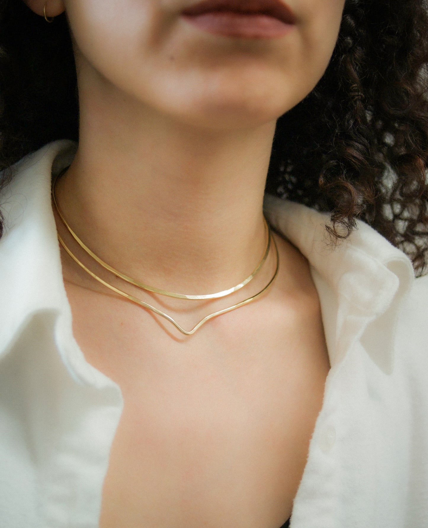 Teardrop Collar Necklace, Gold Fill, Rose Gold Fill, or Sterling Silver