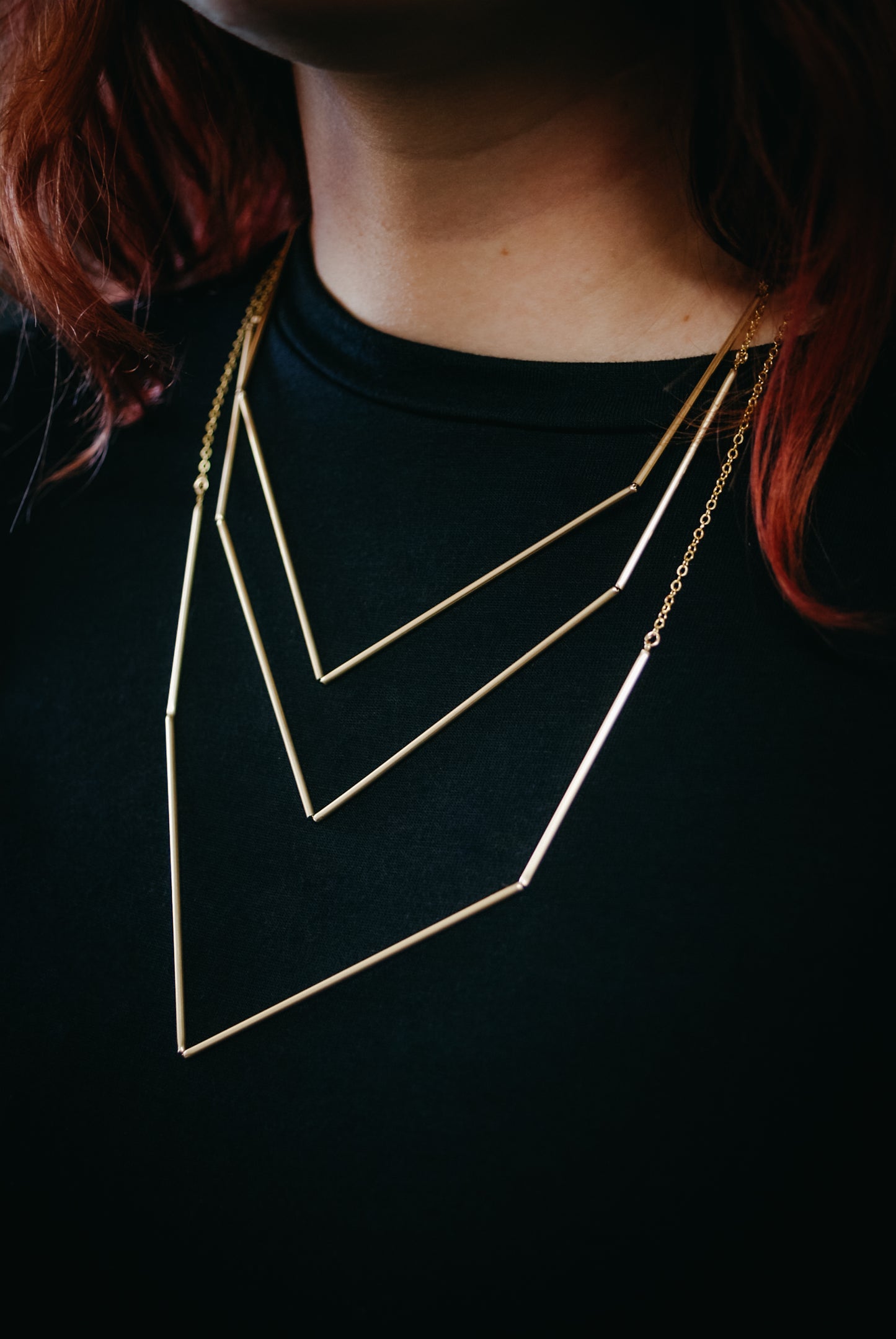Geo Necklace, Gold Fill, Rose Gold Fill or Sterling Silver