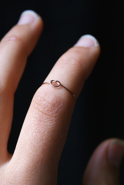 Open Knot Ring, Solid 14K Rose Gold