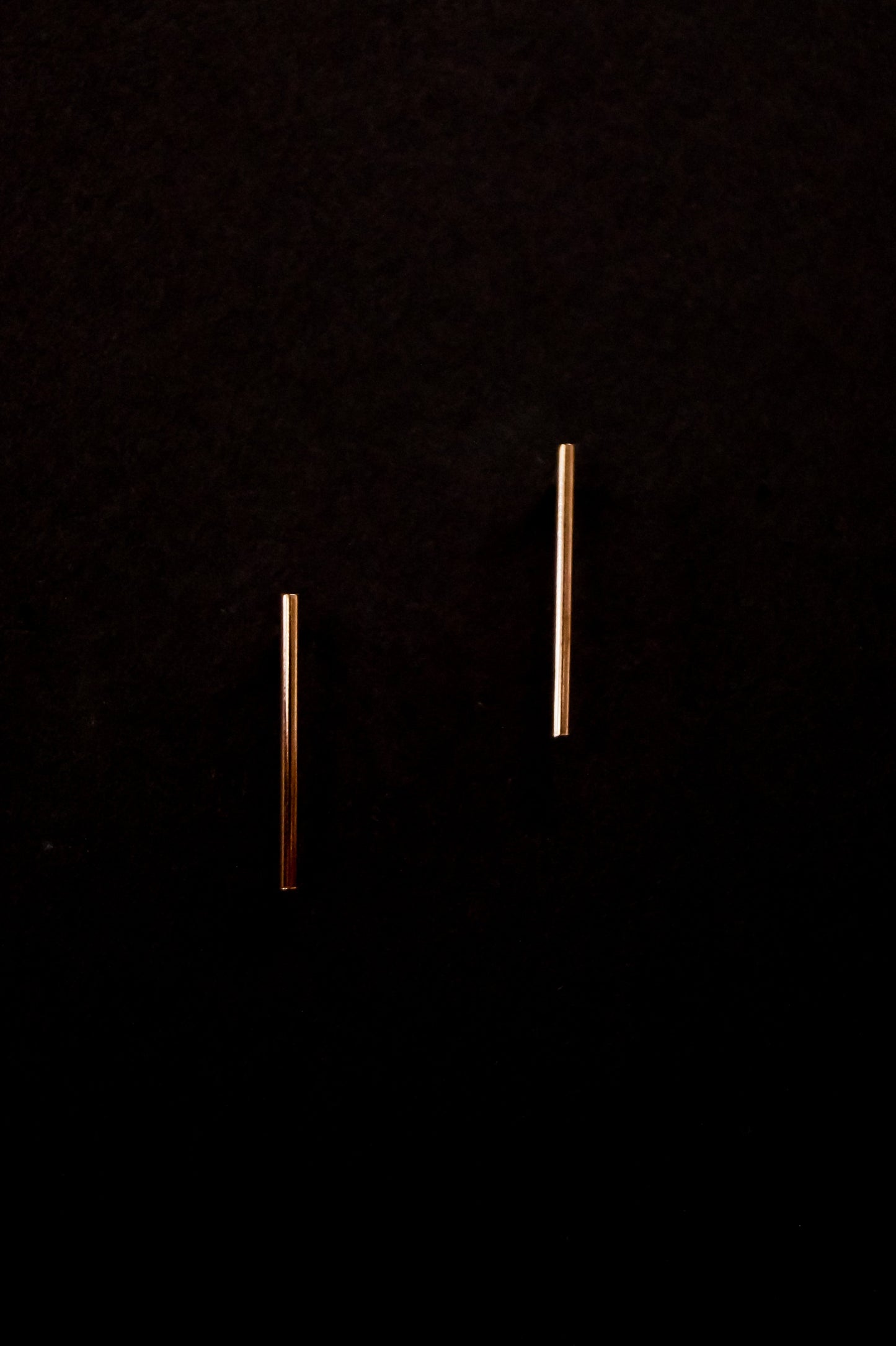 Bar Stud Earrings in Solid Gold or Rose Gold
