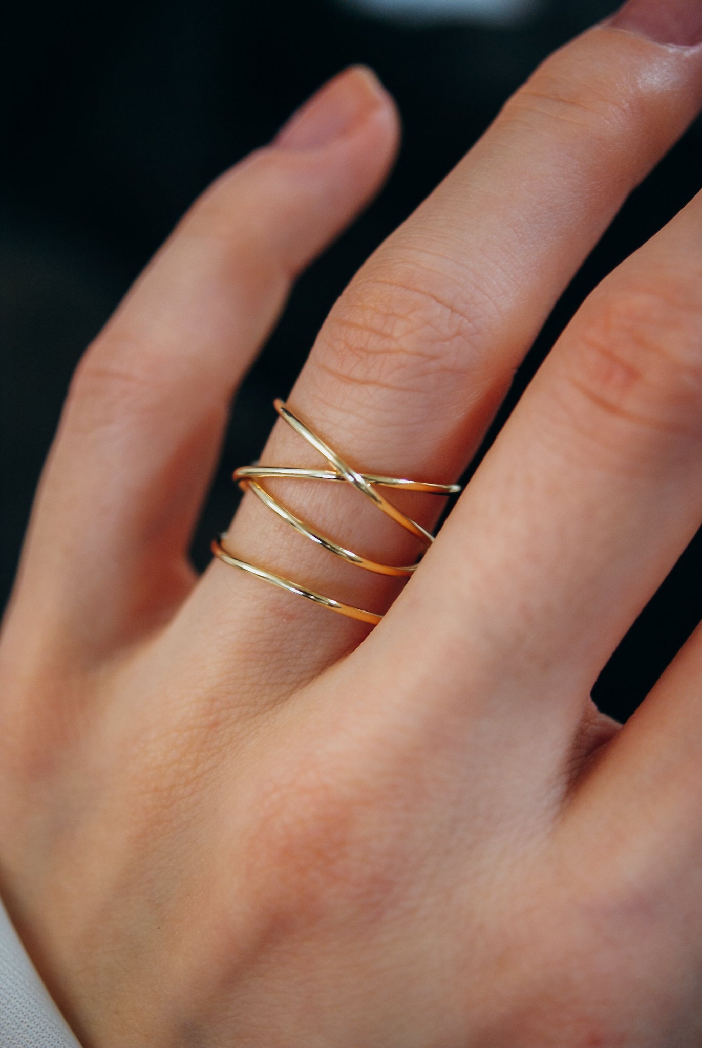 Large Wraparound Ring, Solid 14K Gold