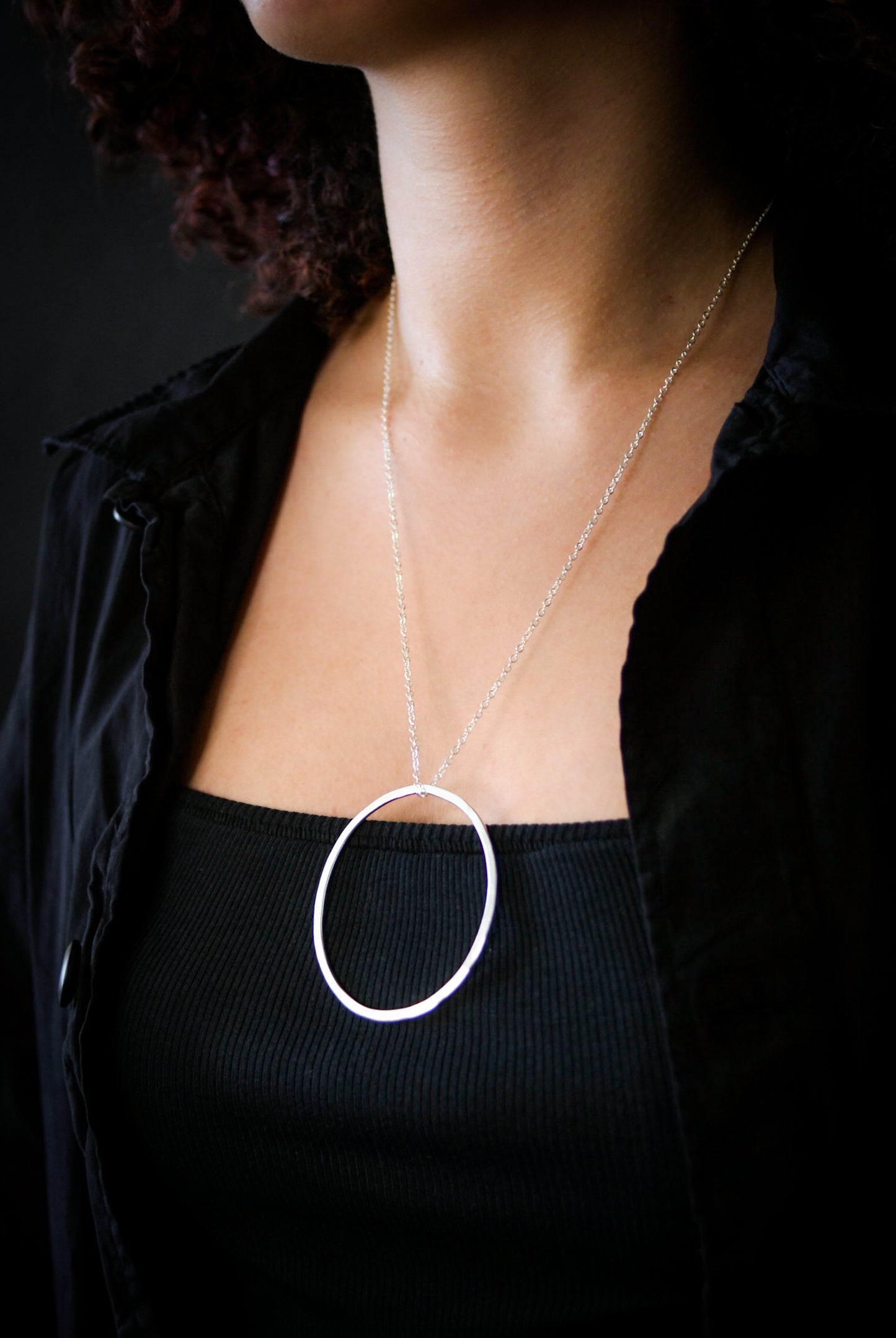 Large Circle Pendant in Gold Fill, Rose Gold Fill, or Sterling Silver