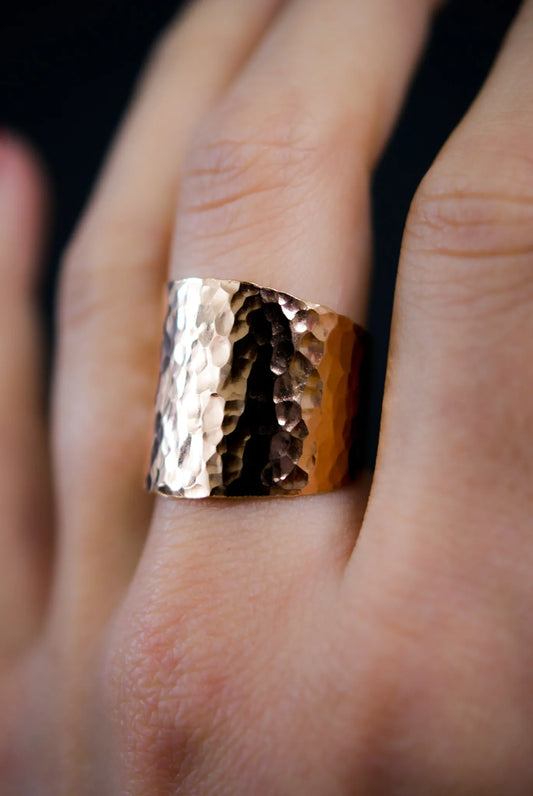 Small Shield Ring, 14K Rose Gold Fill