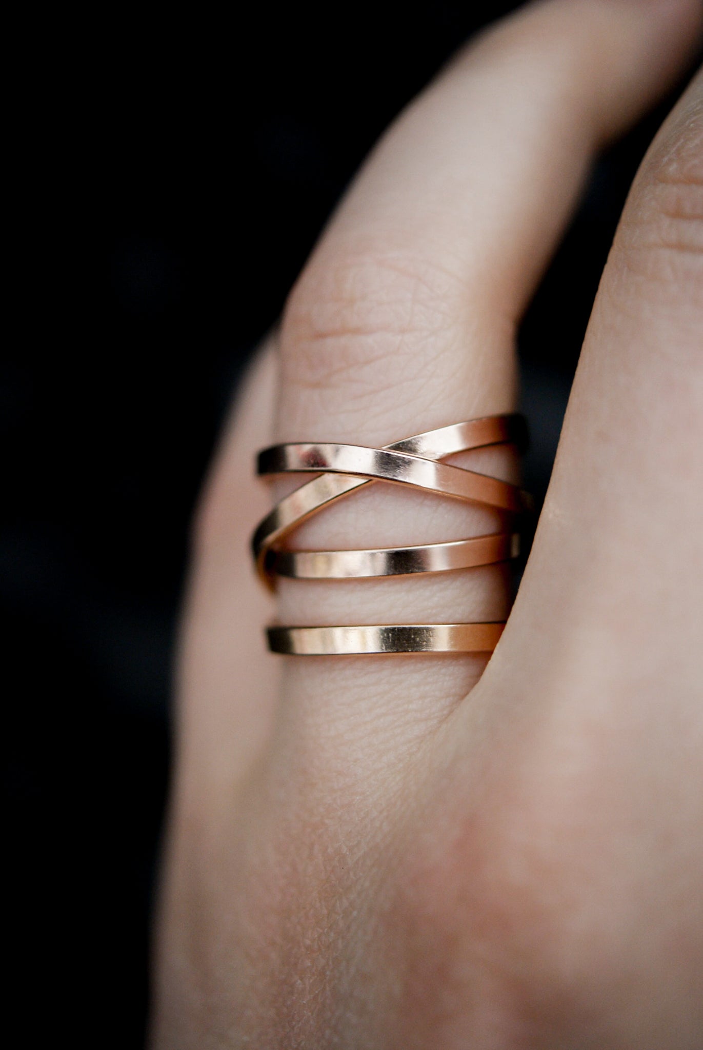 Ribbon Wraparound Ring, 14K Rose Gold Fill
