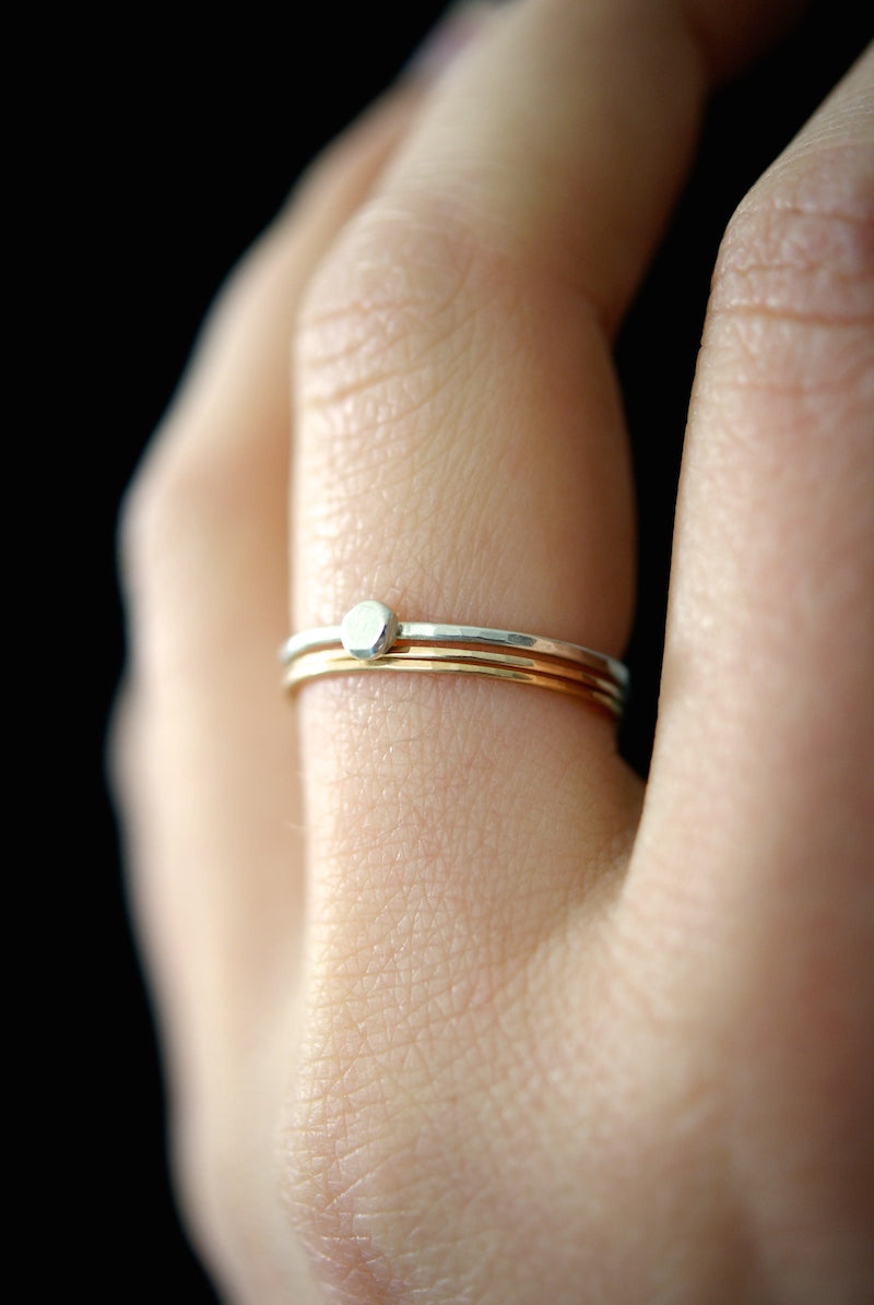 Small Pebble Ring, Sterling Silver