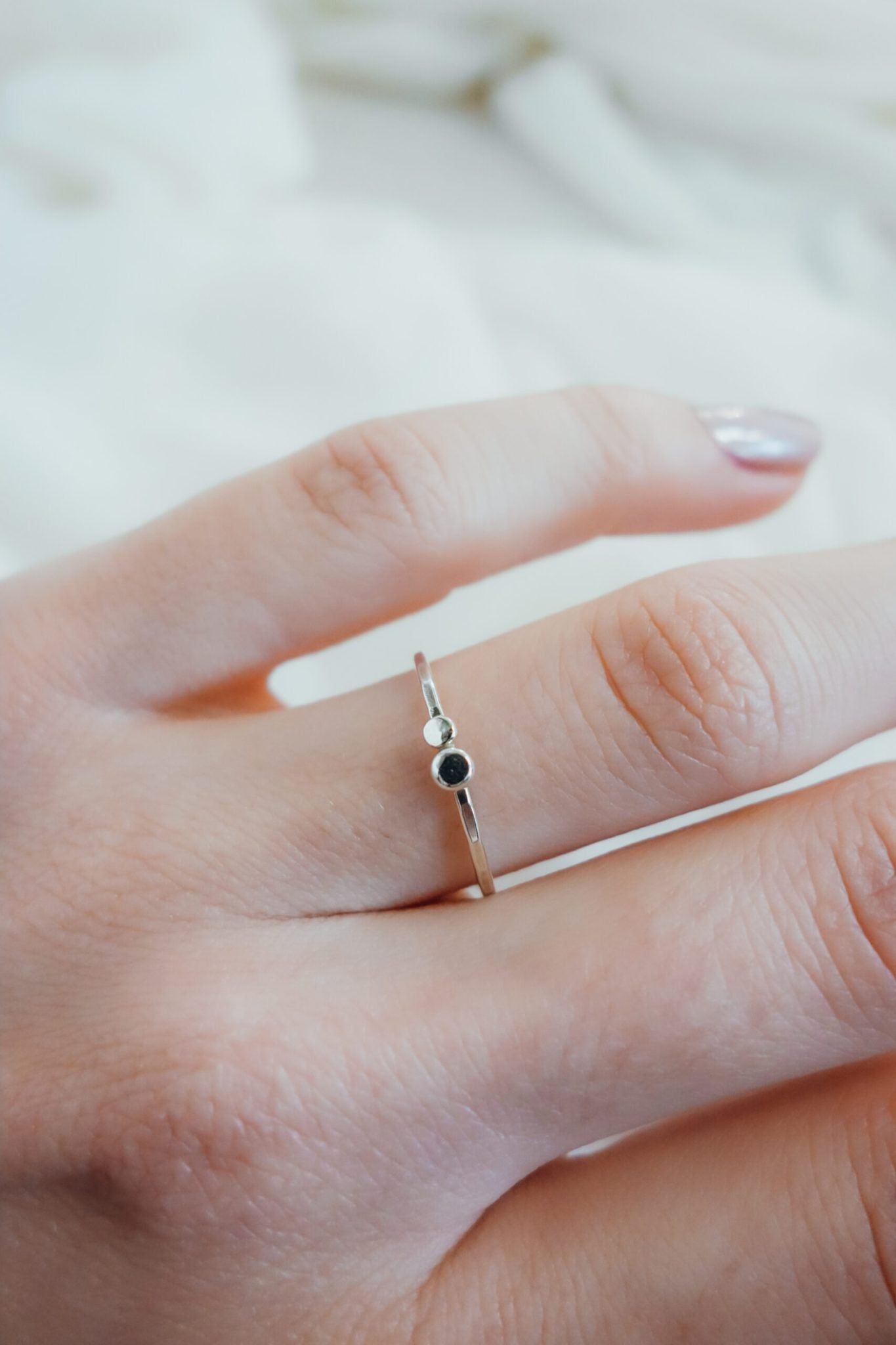 Double Pebble Ring, Sterling Silver