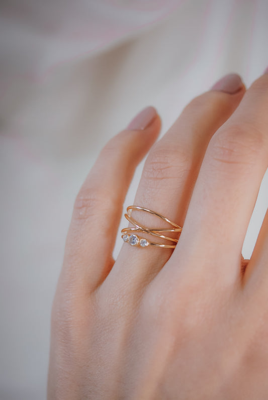 Wraparound Ring, Solid 14K Rose Gold