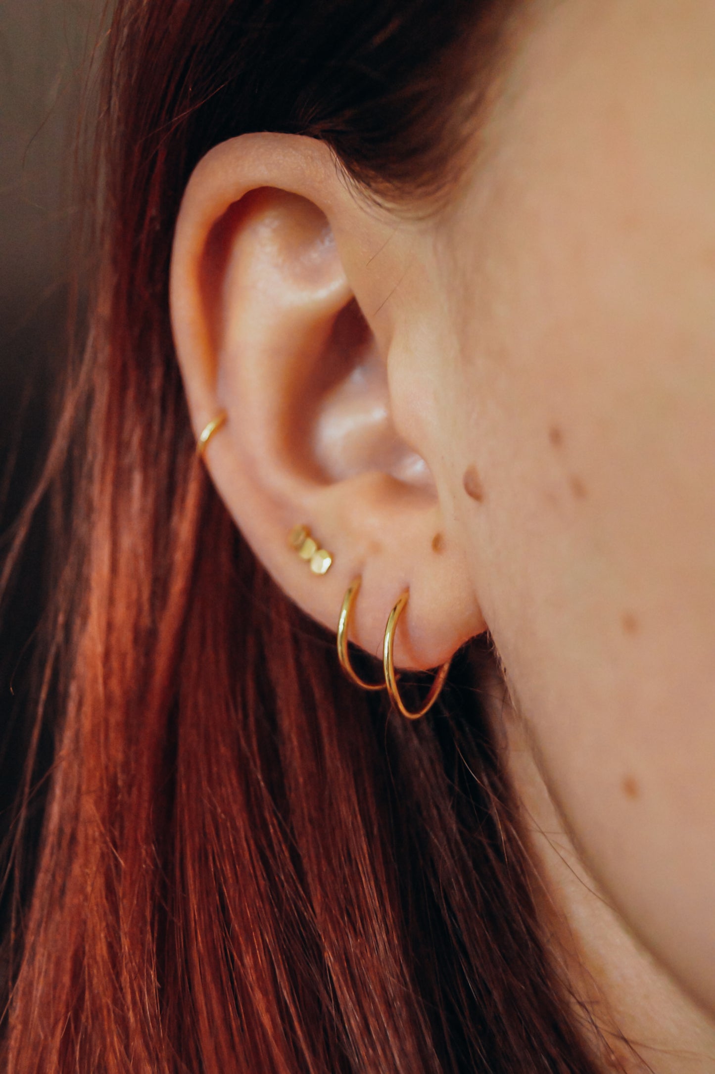 Huggie Hoop Earring in Solid 14K Gold