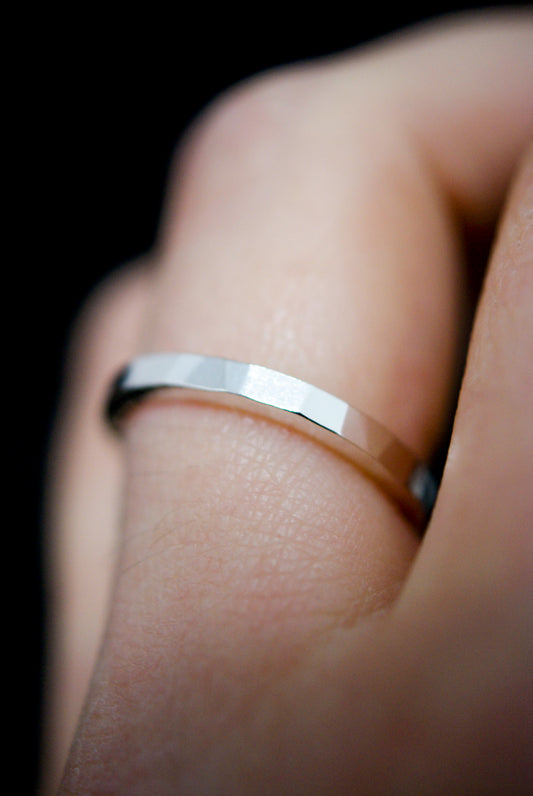 Thick Square Ring, Sterling Silver