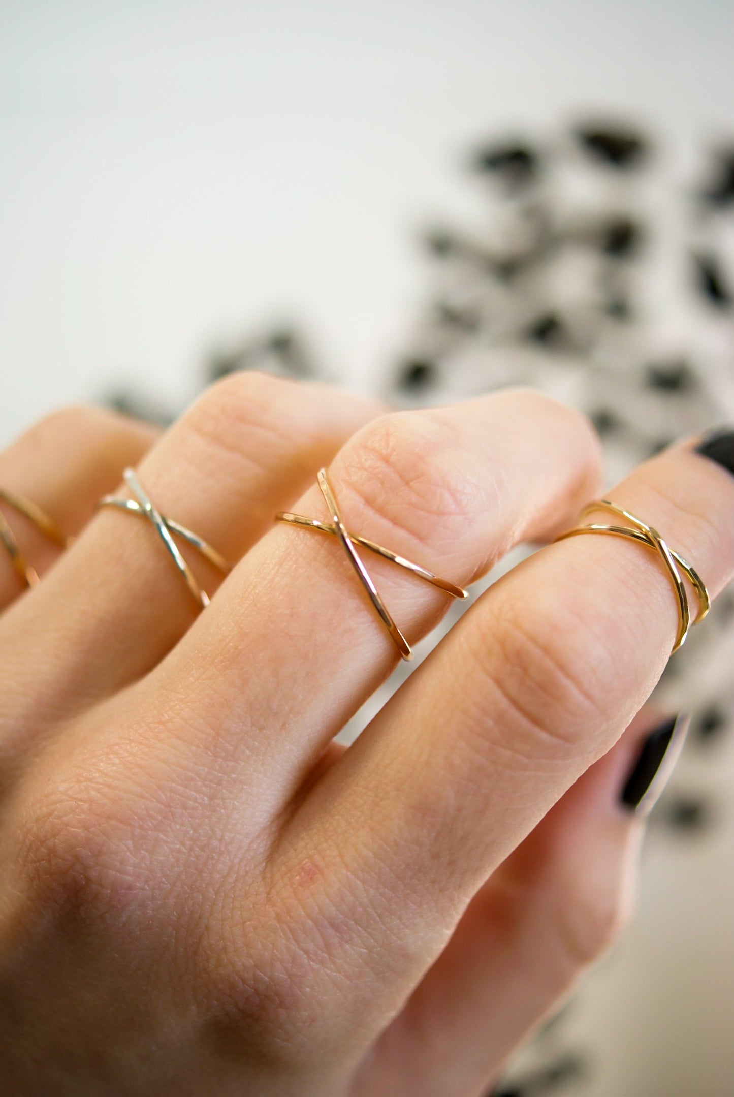 X-Ring, Solid 14K Rose Gold