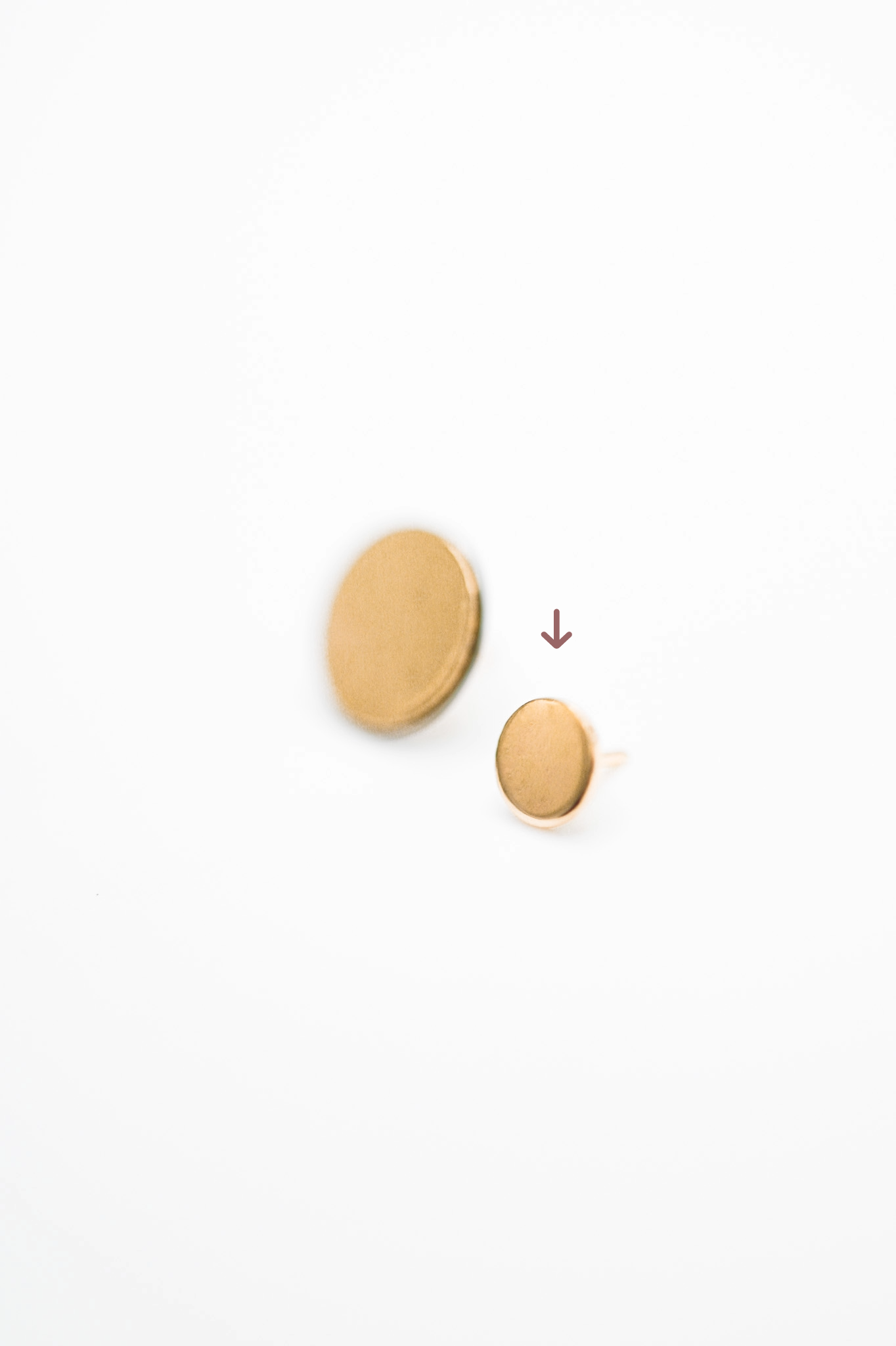 Mini Dot Flat Back Stud Earring, Solid Gold