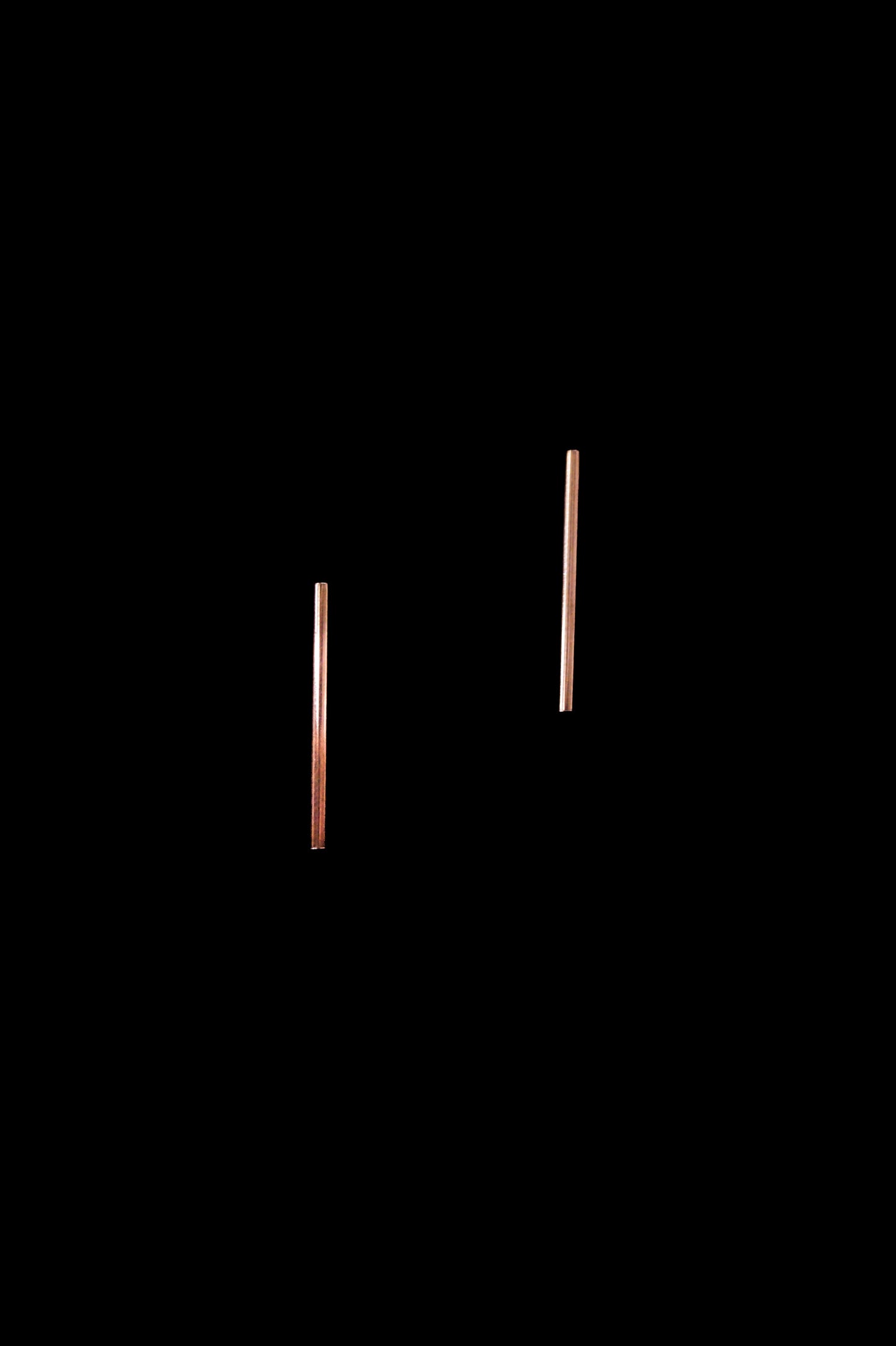 Bar Stud Earrings in Solid Gold or Rose Gold