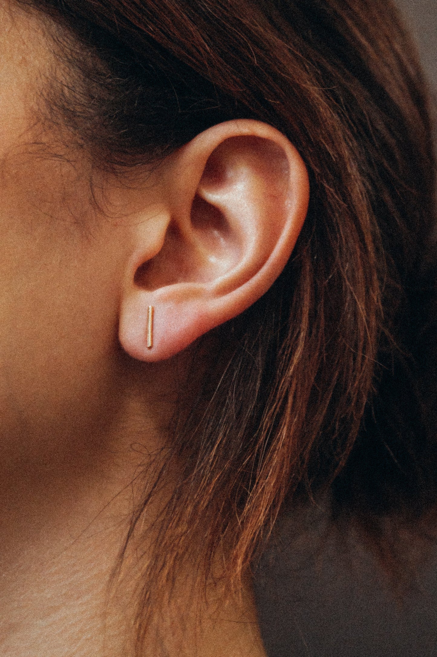 Mini Bar Stud Earrings in Solid Gold or Rose Gold