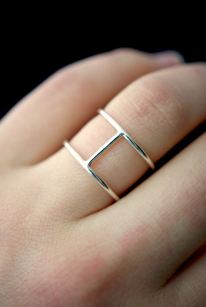 Large Cage Ring, Sterling Silver