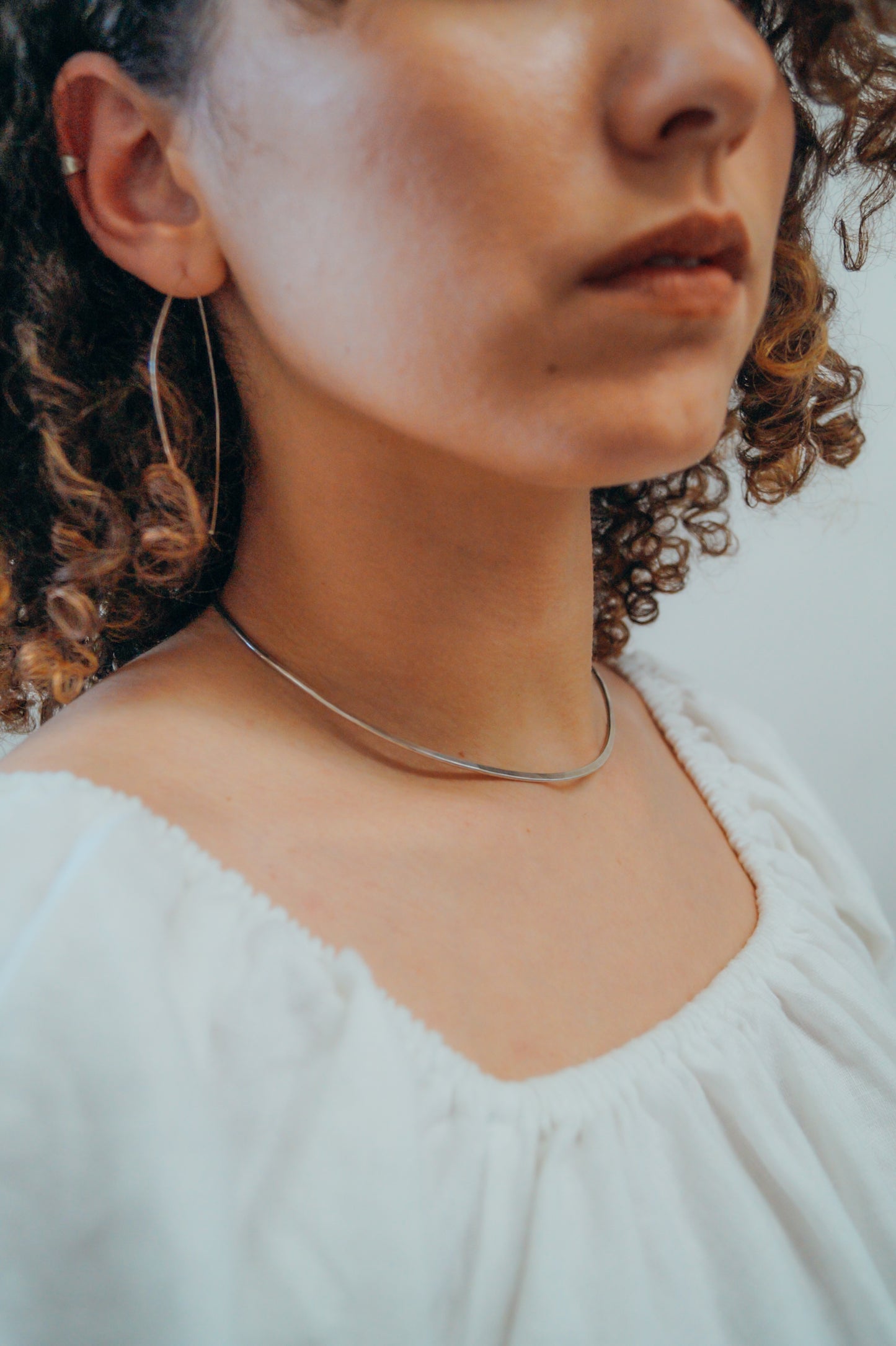 Hammered Collar Necklace, Gold Fill, Rose Gold Fill, or Sterling Silver