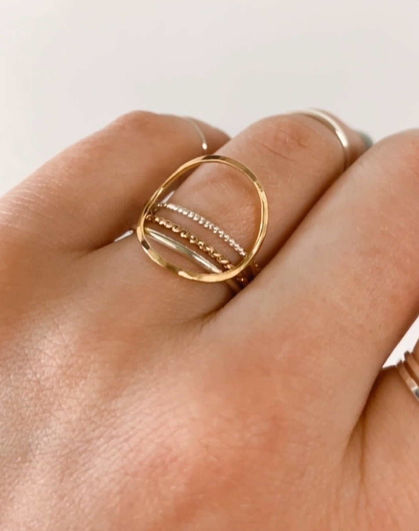 Circle Set of 4 Stacking Rings, Gold Fill, Rose Gold Fill or Sterling Silver