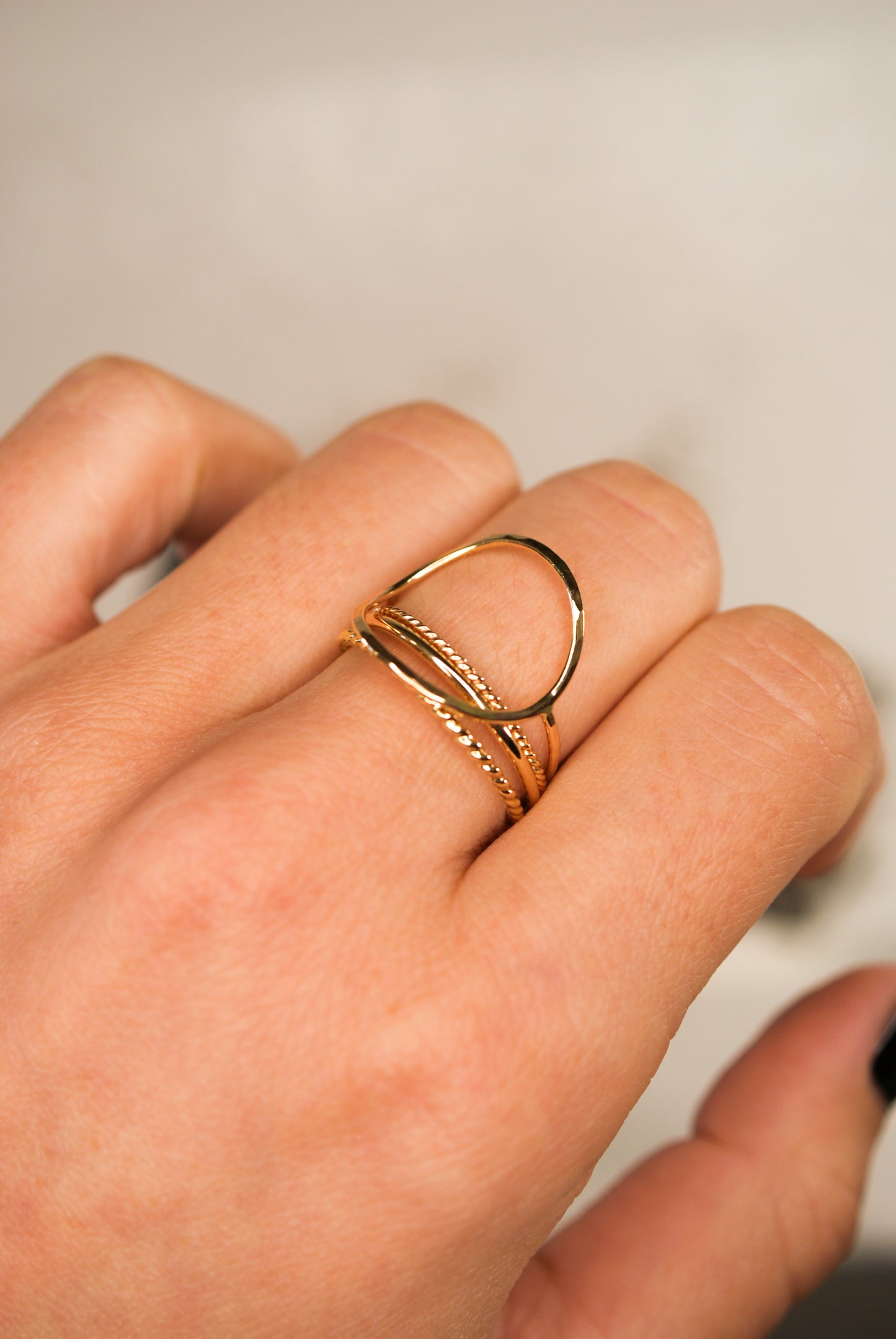 Circle Set of 4 Stacking Rings, Gold Fill, Rose Gold Fill or Sterling Silver