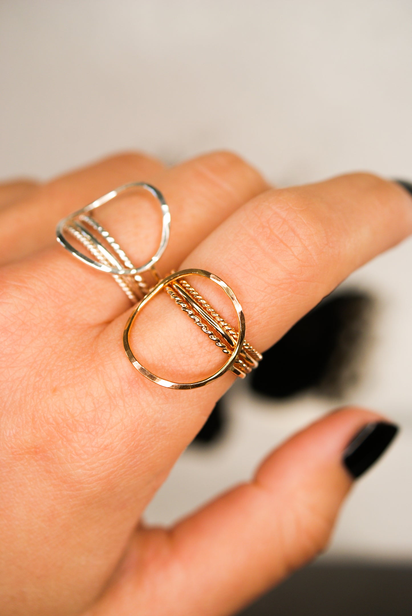Circle Set of 4 Stacking Rings, Gold Fill, Rose Gold Fill or Sterling Silver