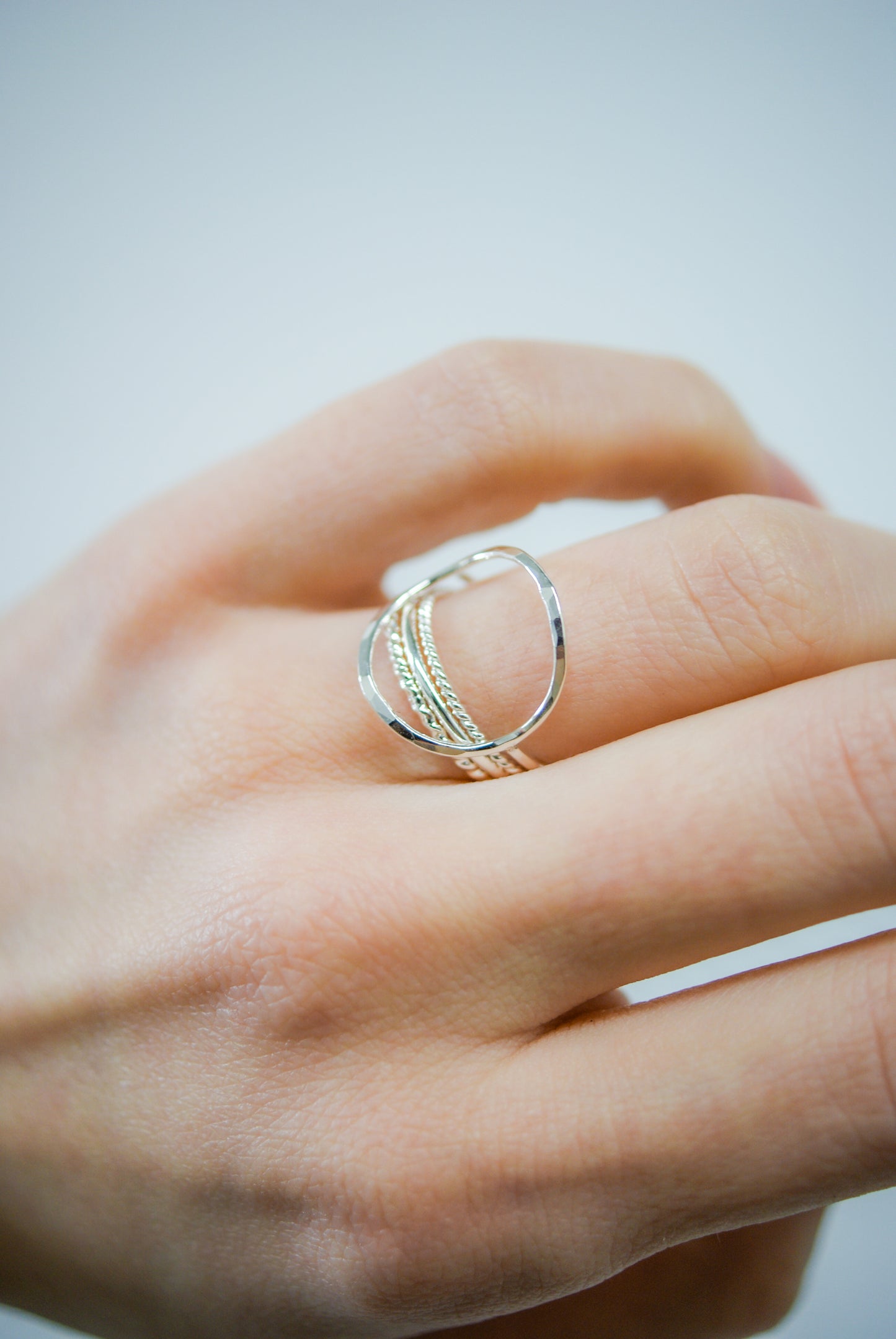 Circle Set of 4 Stacking Rings, Gold Fill, Rose Gold Fill or Sterling Silver