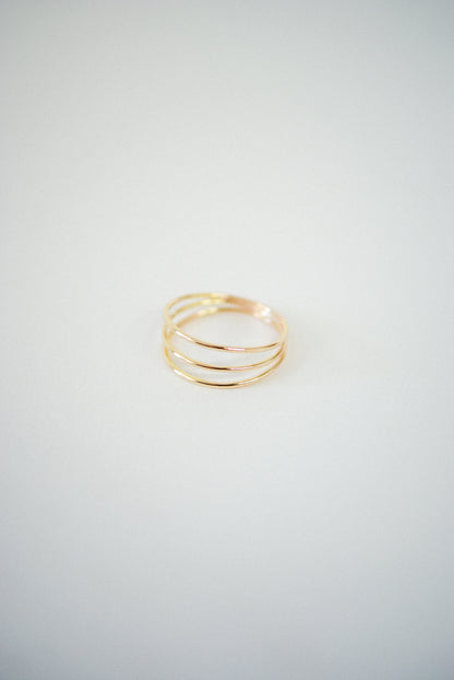 Connected Set of 3 Rings, 14K Gold Fill
