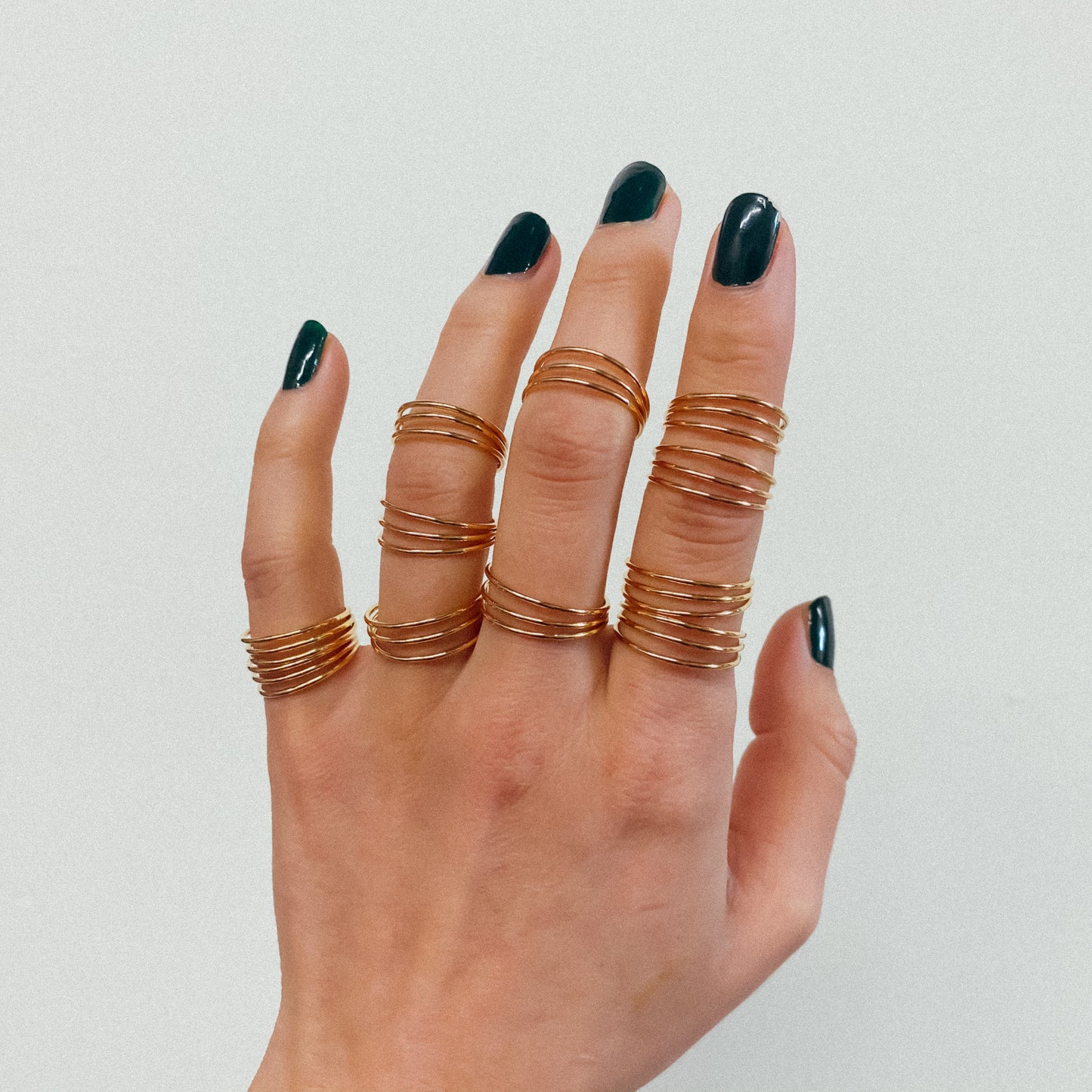 Connected Set of 3 Rings, 14K Gold Fill