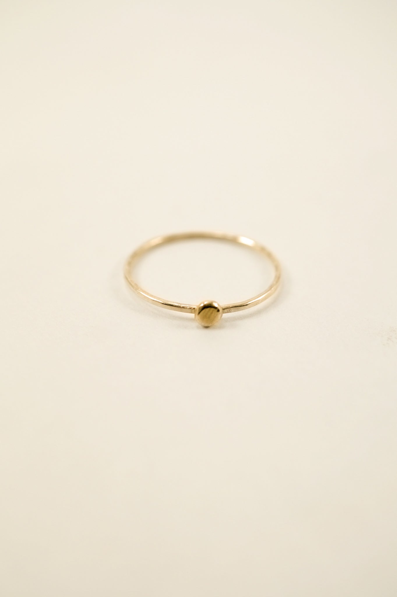 Small Pebble Ring, Solid 14K Gold