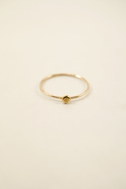 Small Pebble Ring, Solid 14K Gold