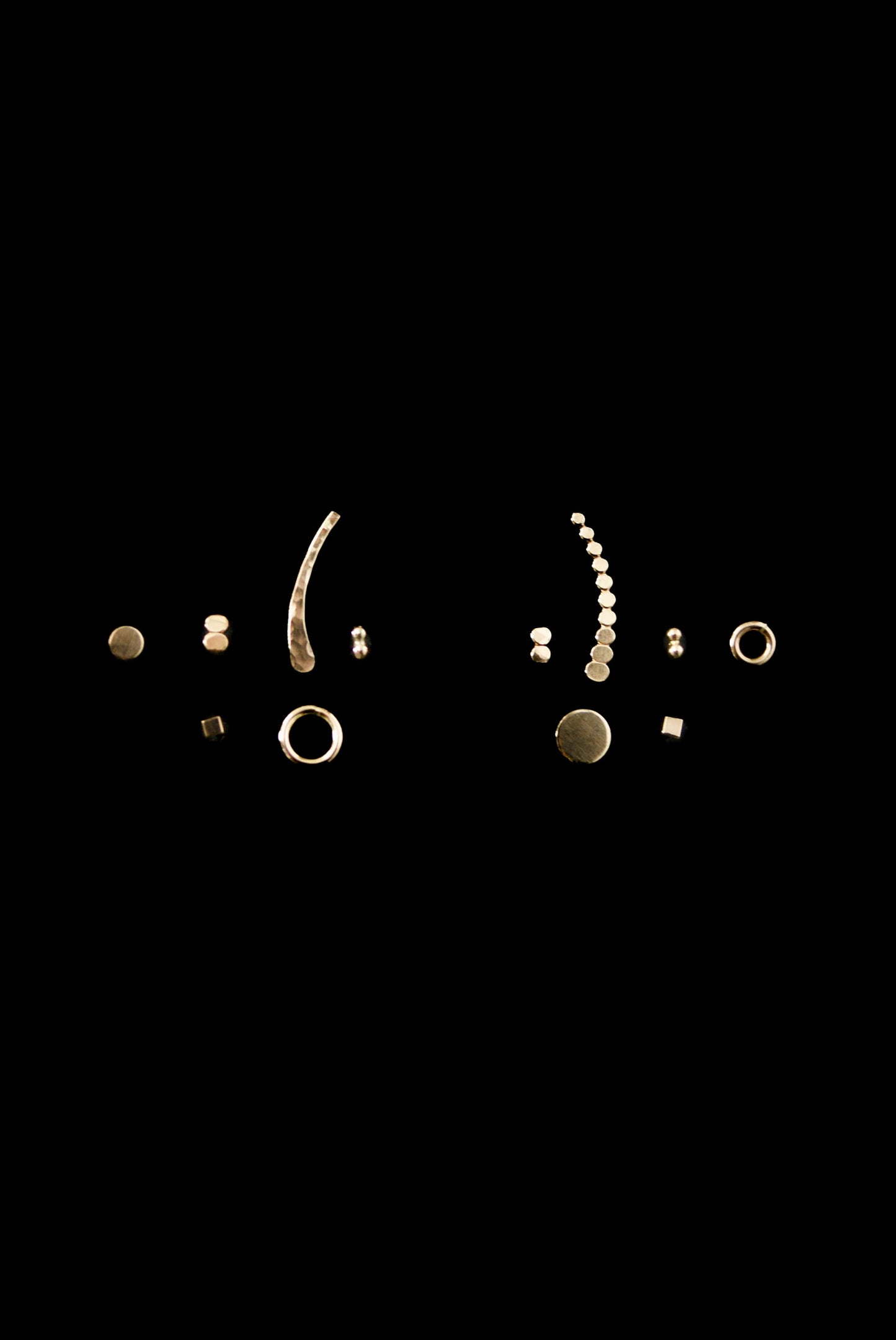 Square Mirror Stud Earrings in Solid Gold