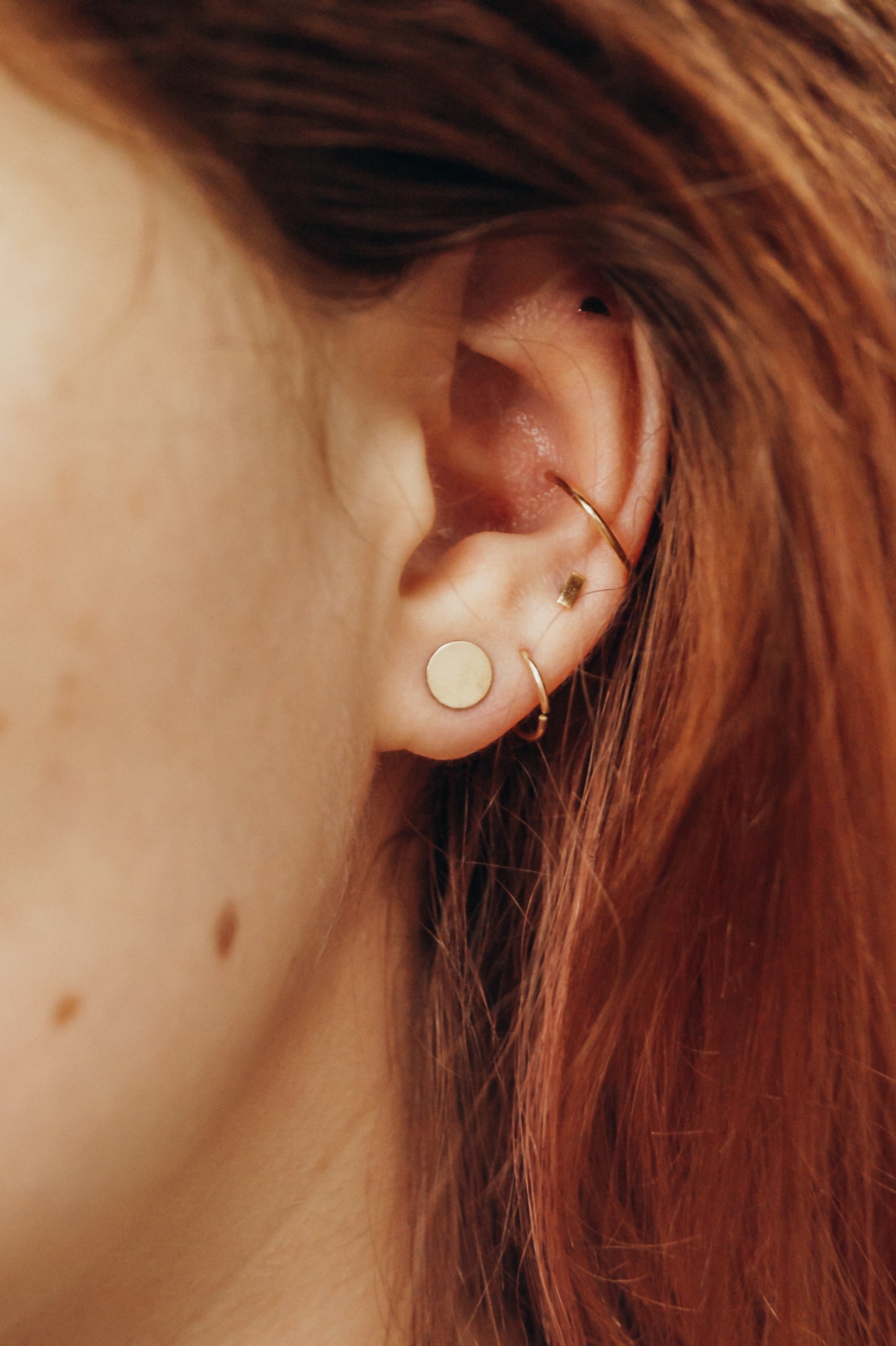 Dot Stud Earrings in Solid Gold or Rose Gold