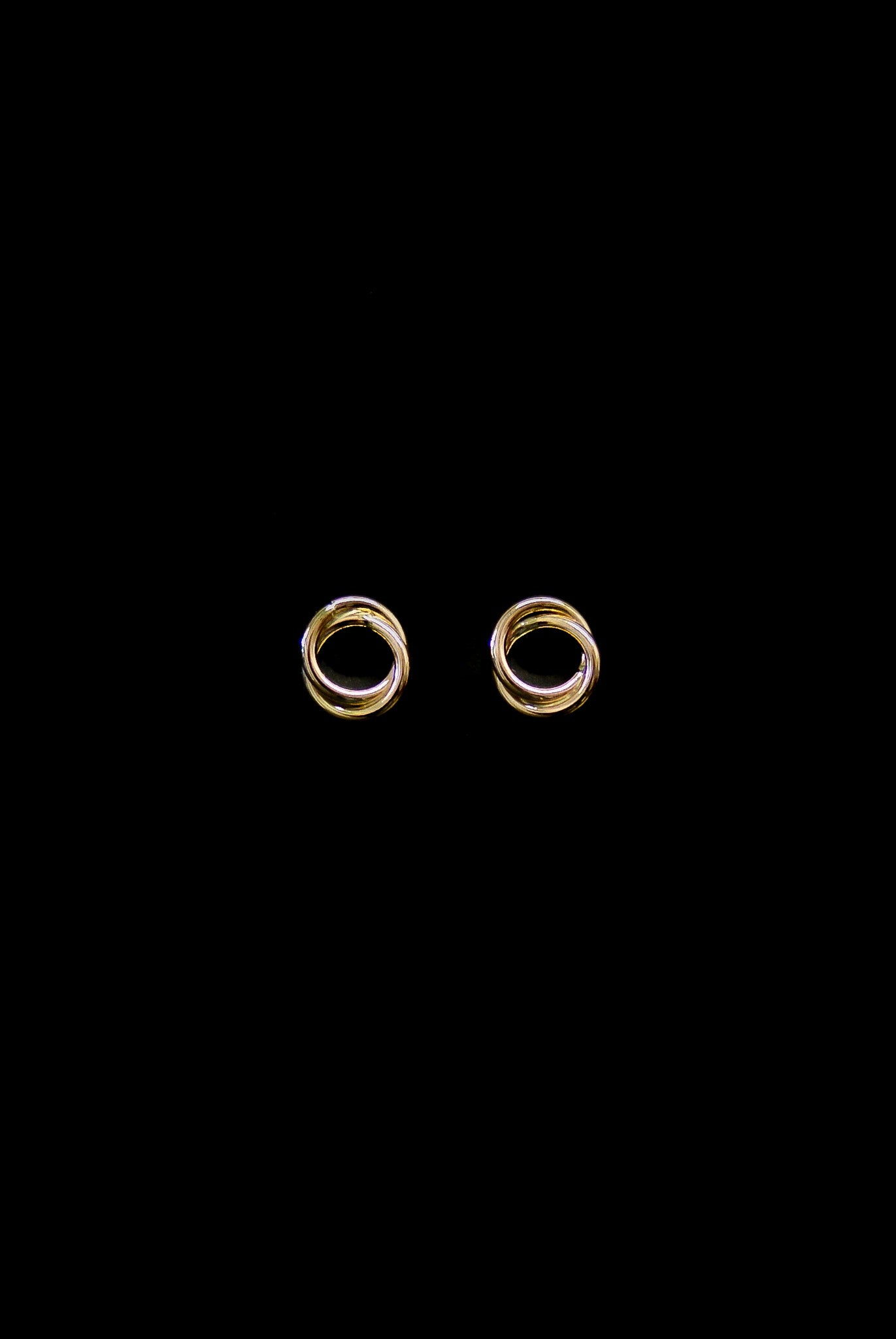 Interlocking Stud Earrings, Gold Fill, Rose Gold Fill or Sterling Silver