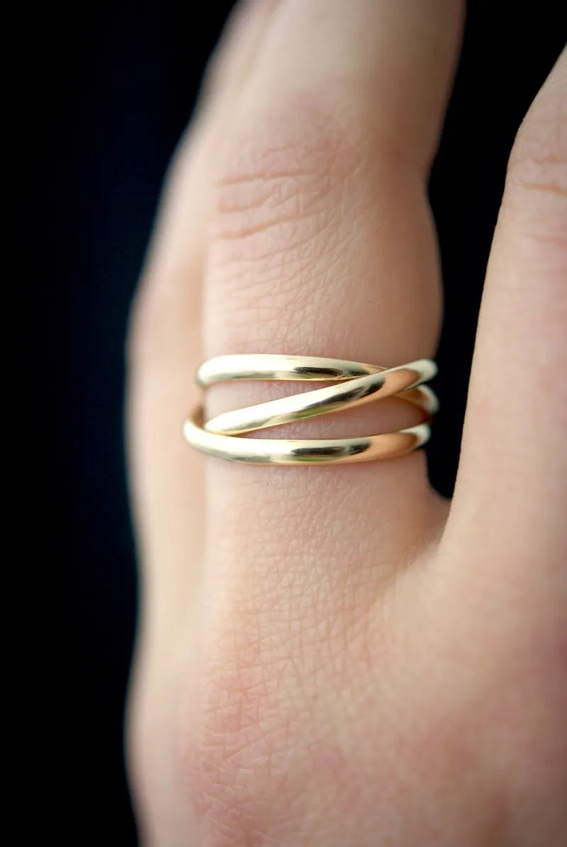 Infinity Spiral Ring, Solid 14K Gold