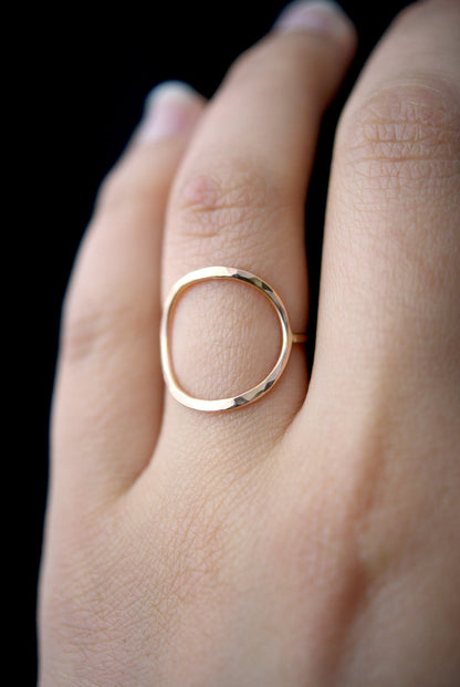 Circle Ring, Solid 14K Rose Gold